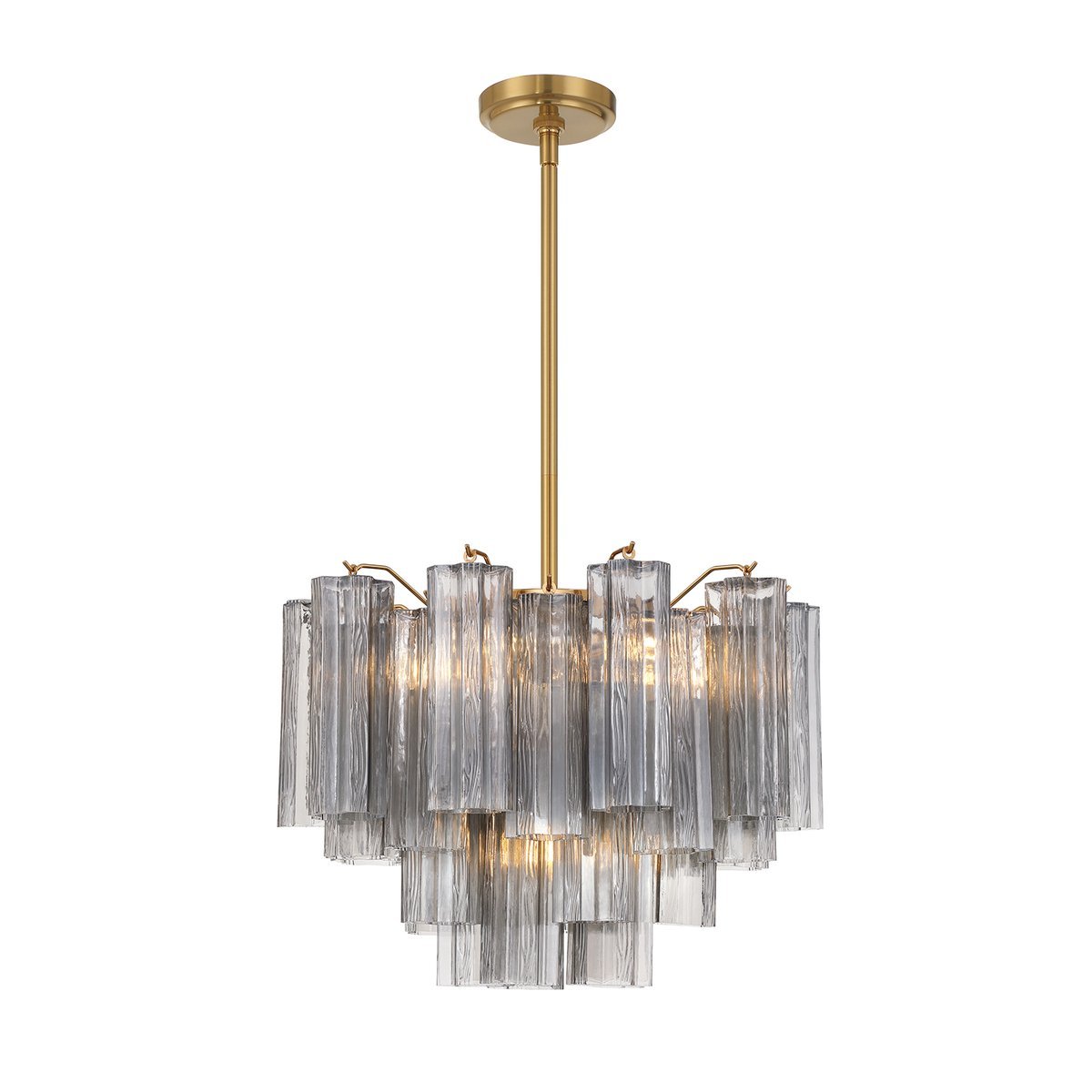 Aurora Murano Chandelier Glass Tube Layered Amber - Neutralighting