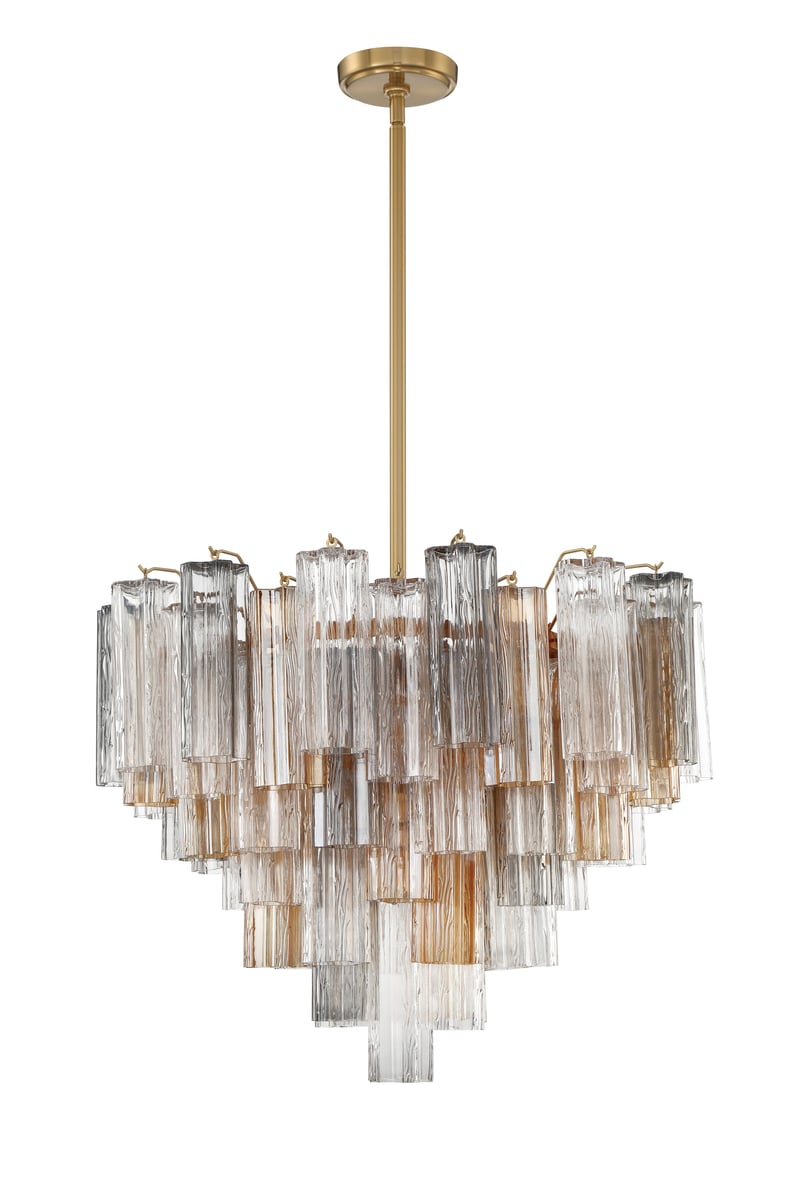 Aurora Murano Chandelier Glass Tube Layered Amber - Neutralighting