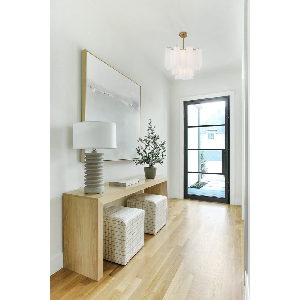 Aurora Murano Chandelier Glass Tube Layered Amber - Neutralighting