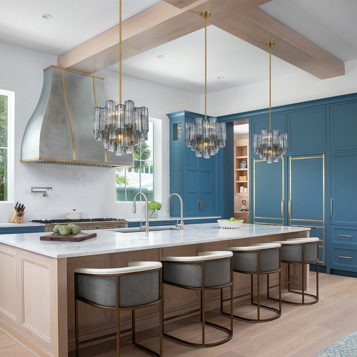 Aurora Murano Chandelier Glass Tube Layered Amber - Neutralighting