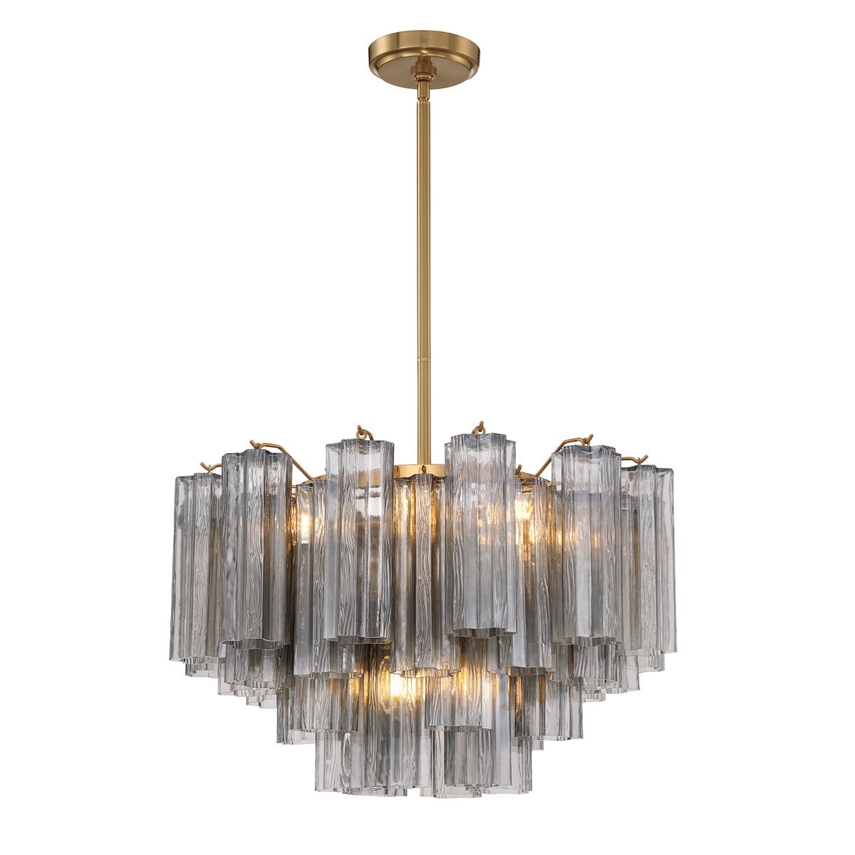 Aurora Murano Chandelier Glass Tube Layered Amber - Neutralighting