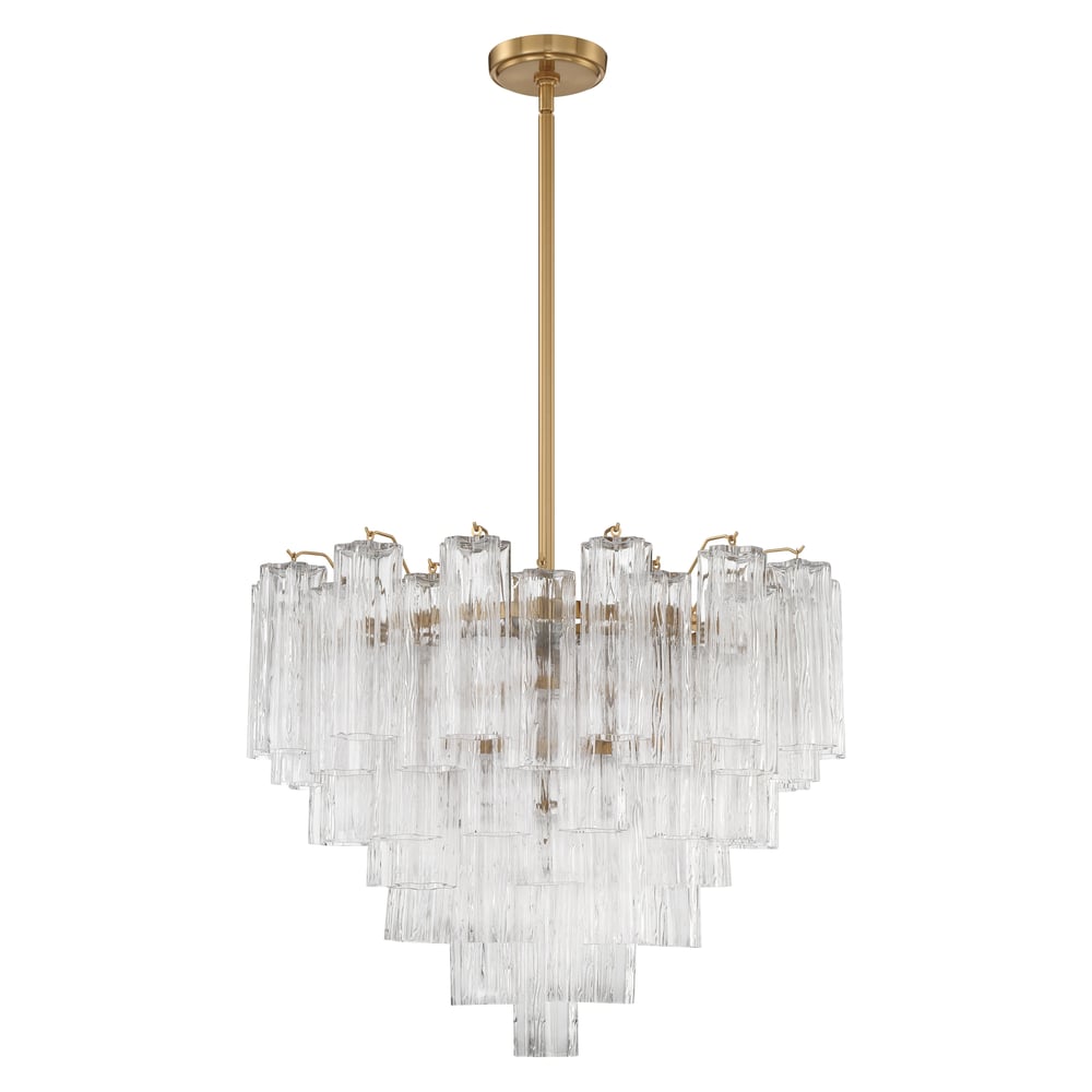 Aurora Murano Chandelier Glass Tube Layered Amber - Neutralighting
