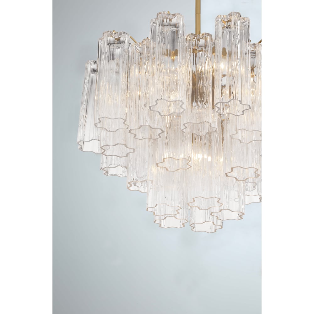 Aurora Murano Chandelier Glass Tube Layered Amber - Neutralighting