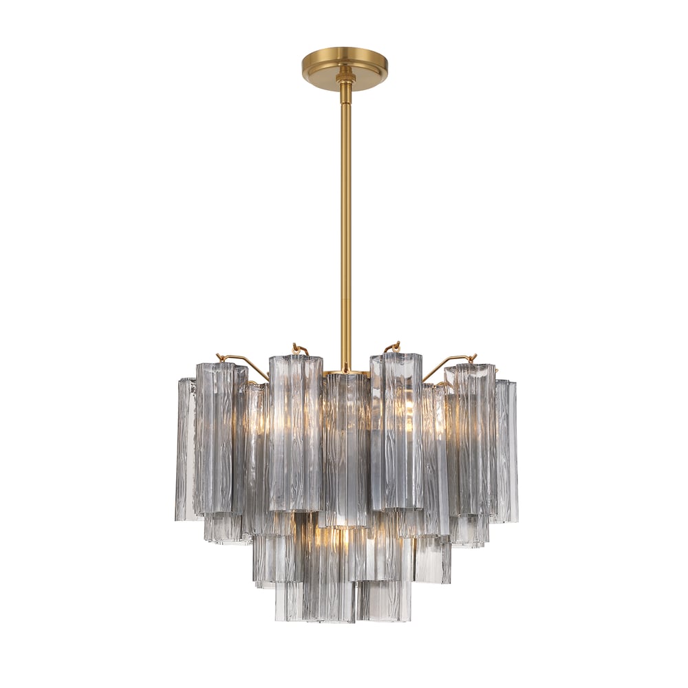 Aurora Murano Chandelier Glass Tube Layered Amber - Neutralighting