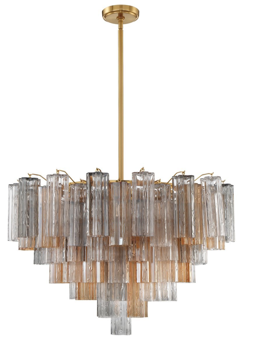 Aurora Murano Chandelier Glass Tube Layered Amber - Neutralighting