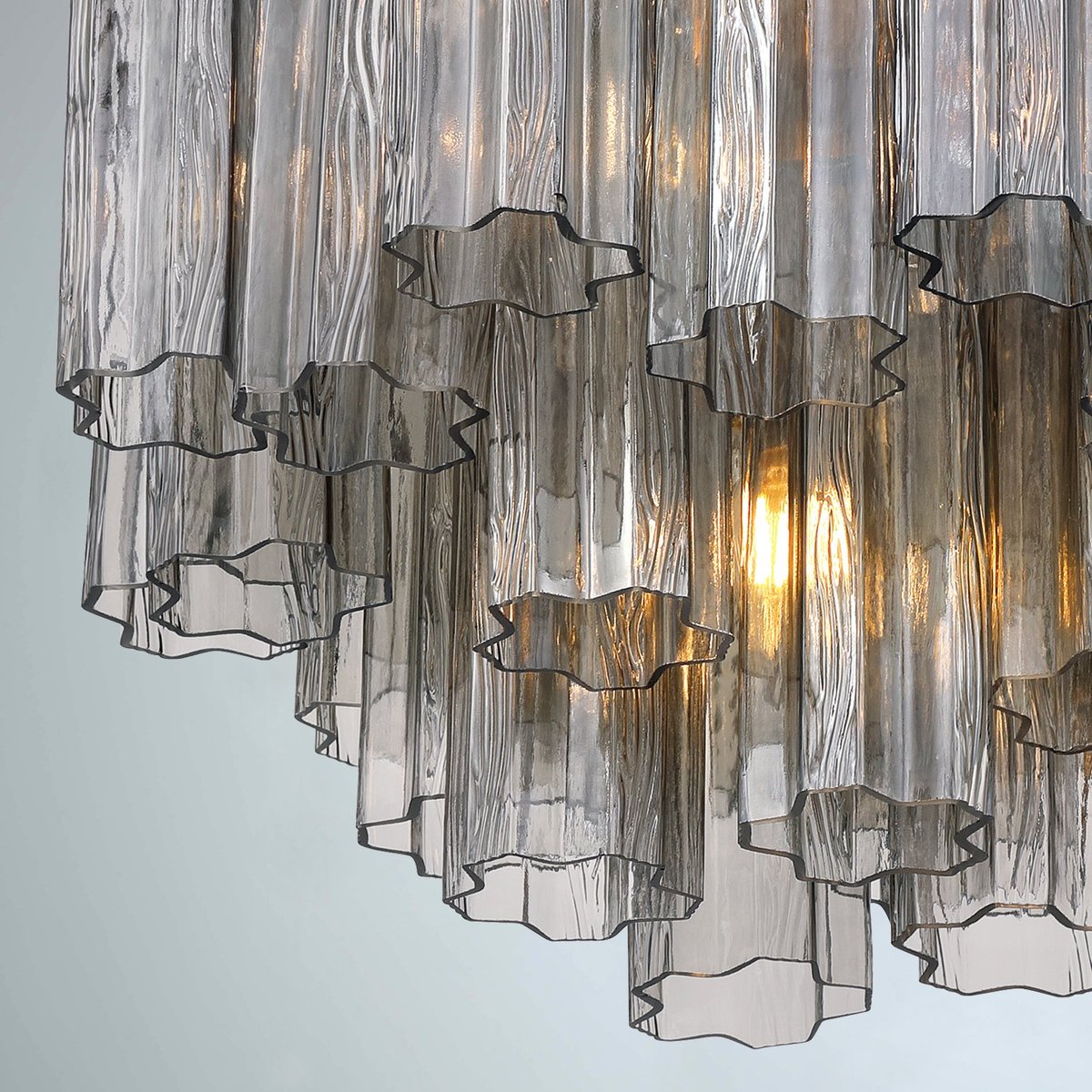 Aurora Murano Chandelier Glass Tube Layered Amber - Neutralighting