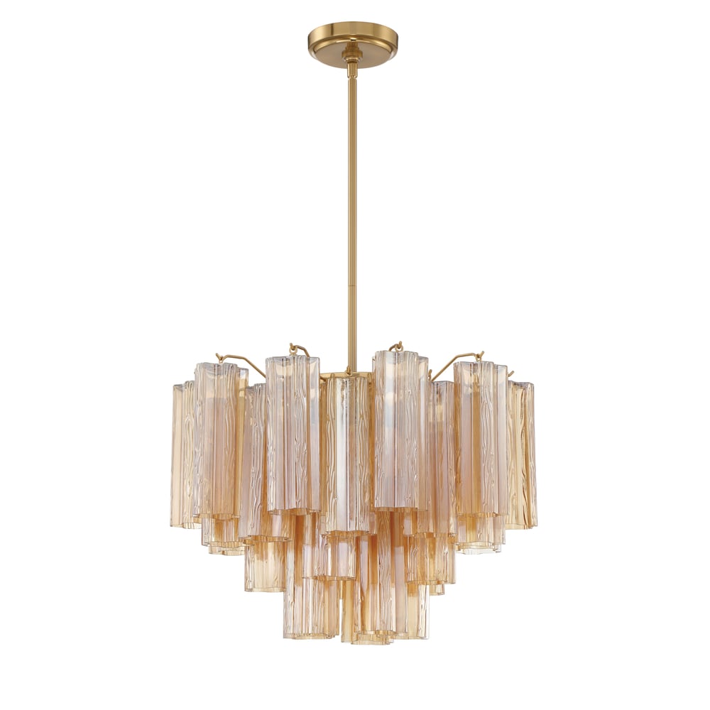Aurora Murano Chandelier Glass Tube Layered Amber - Neutralighting