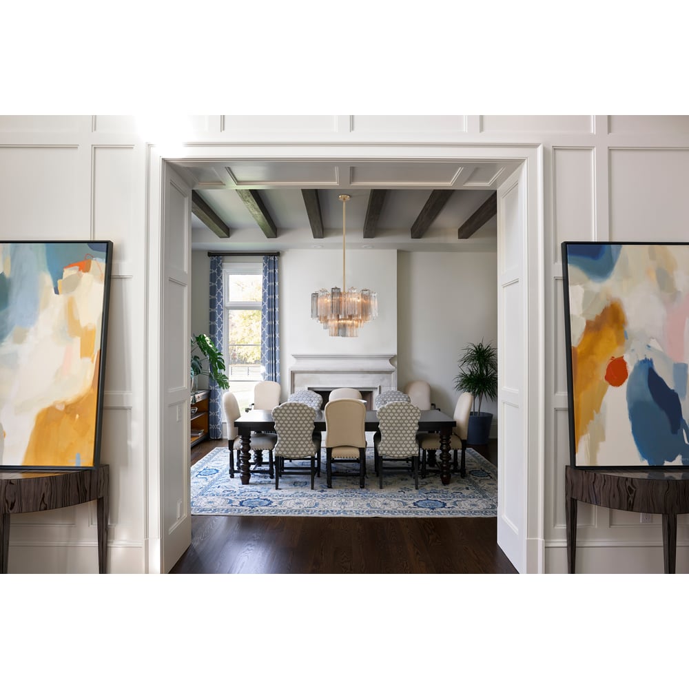 Aurora Murano Chandelier Glass Tube Layered Amber - Neutralighting