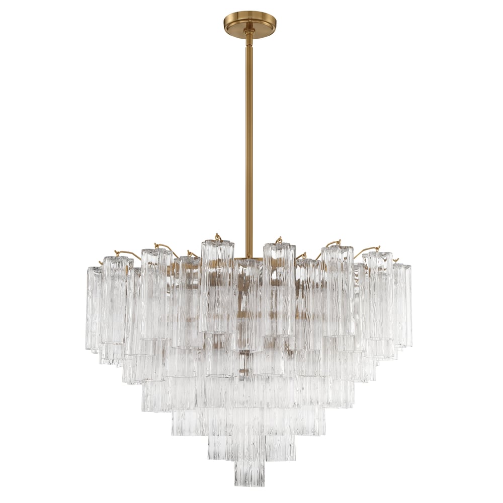 Aurora Murano Chandelier Glass Tube Layered Amber - Neutralighting