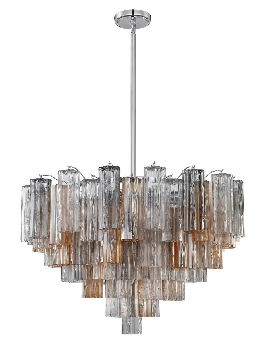 Aurora Murano Chandelier Glass Tube Layered Amber - Neutralighting