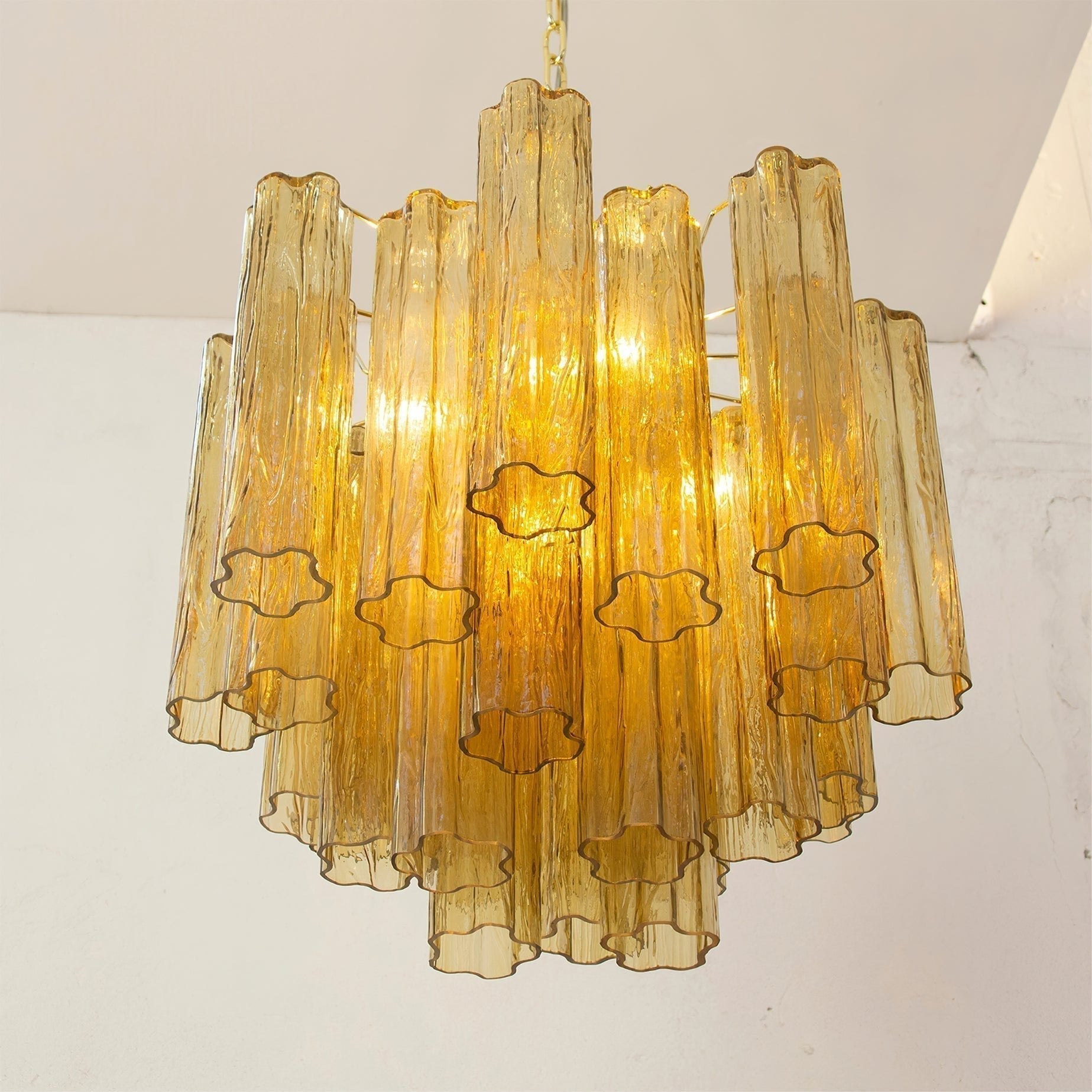 Aurora Chandelier Glass Tube Layered Luxury - Neutralighting