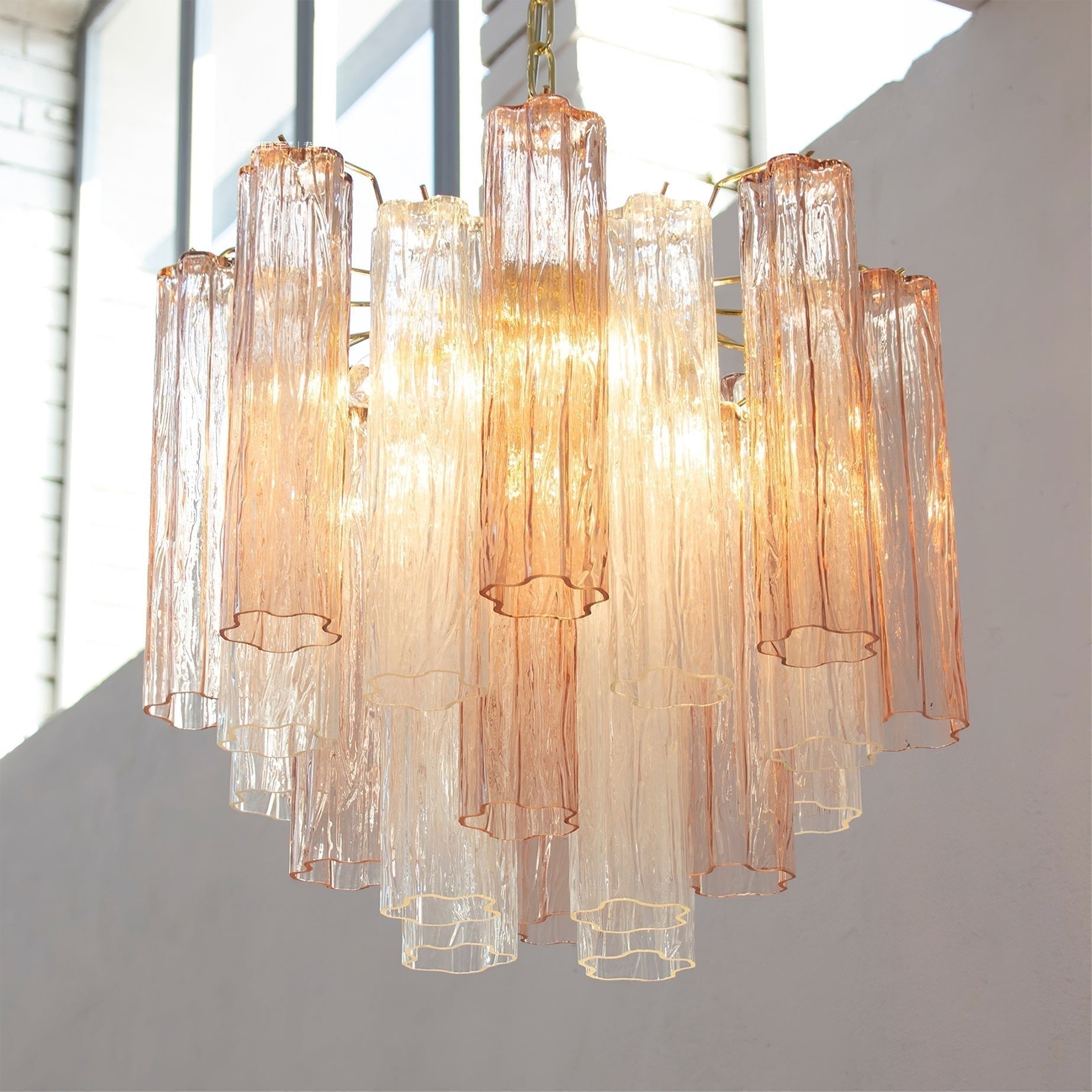 Aurora Chandelier Glass Tube Layered Luxury - Neutralighting