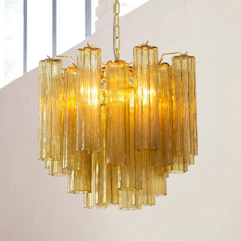 Aurora Chandelier Glass Tube Layered Luxury - Neutralighting