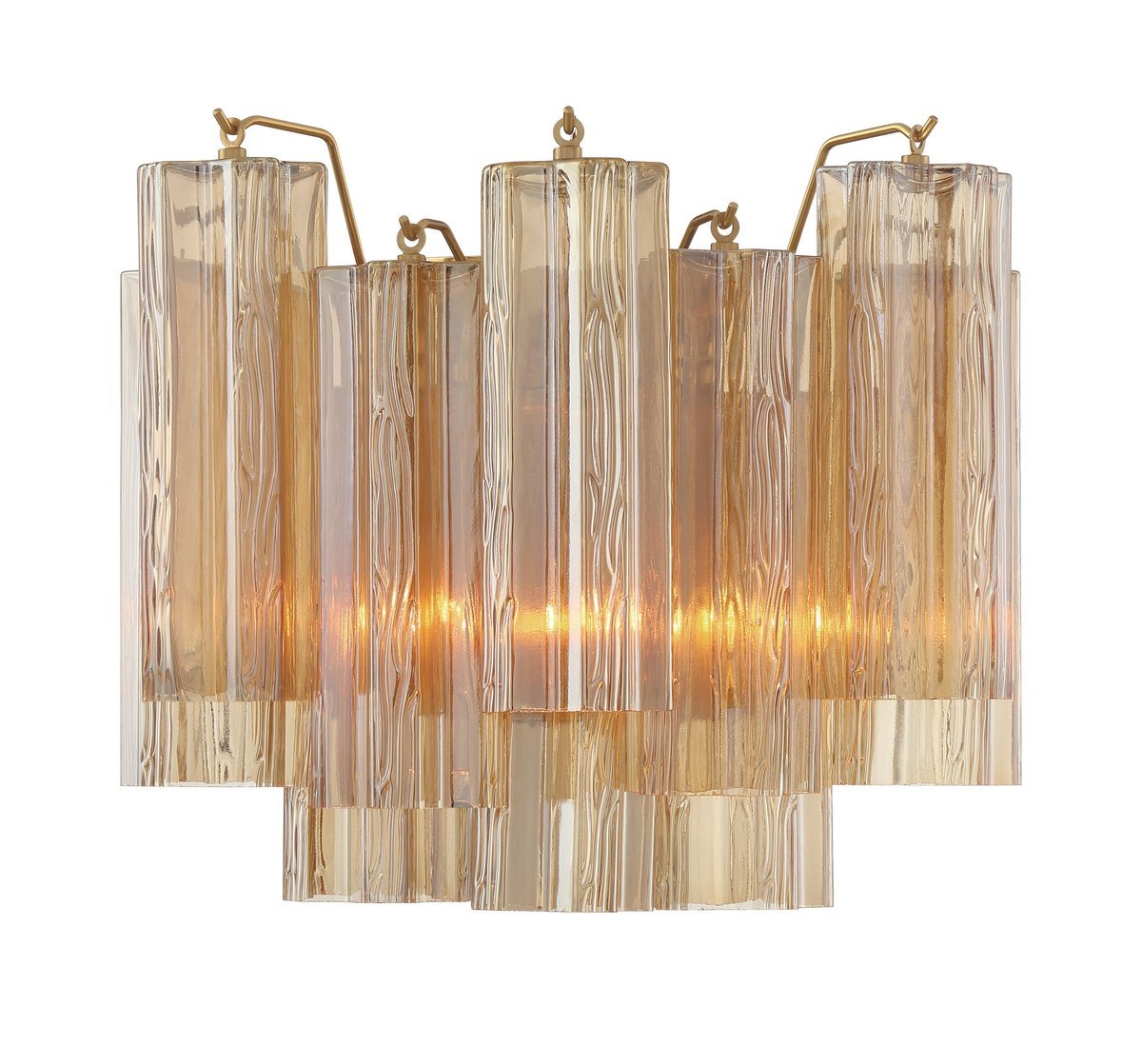 Aurora Wall Light Tronchi Glass Tube Tiered Amber Modern - Neutralighting