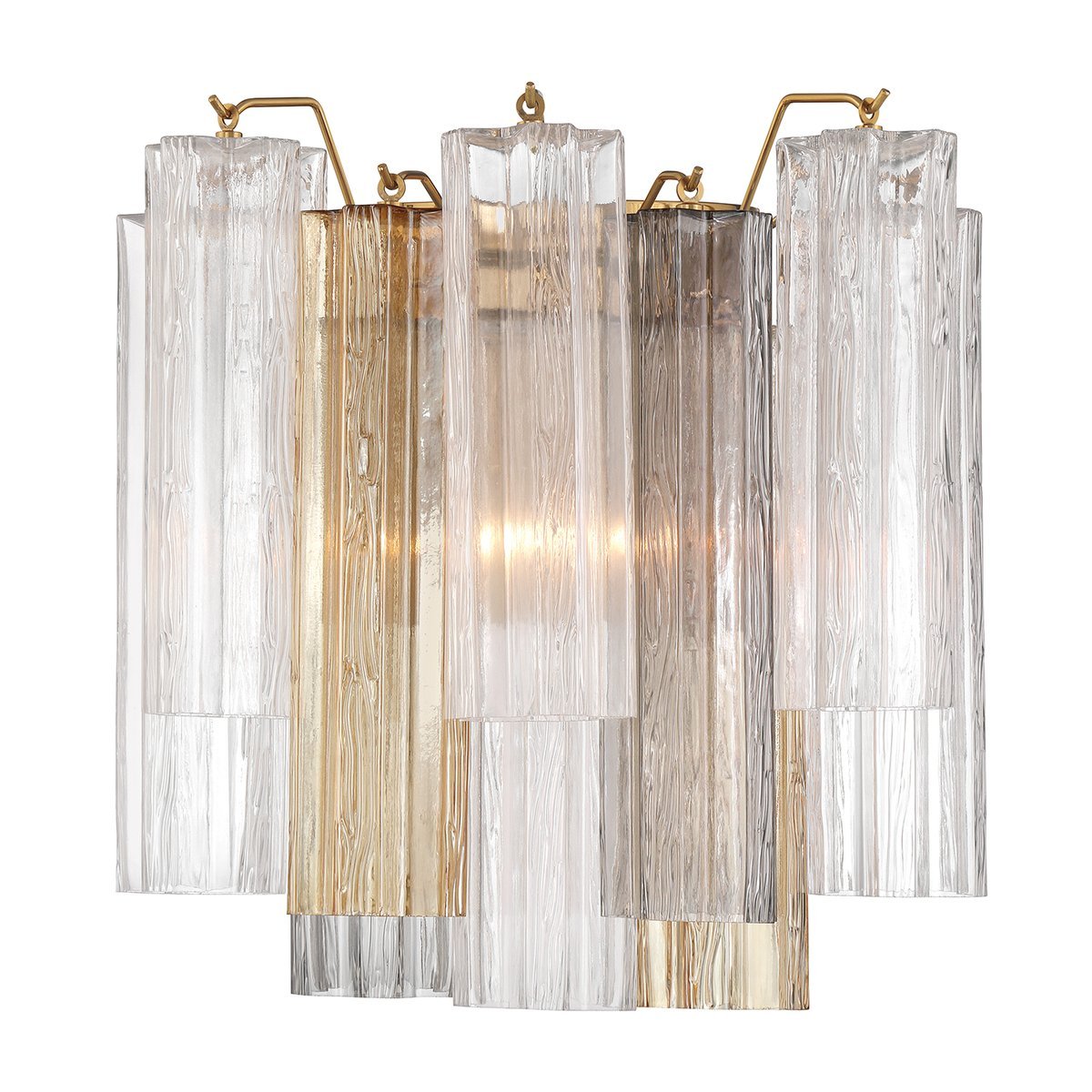 Aurora Wall Light Tronchi Glass Tube Tiered Amber Modern - Neutralighting