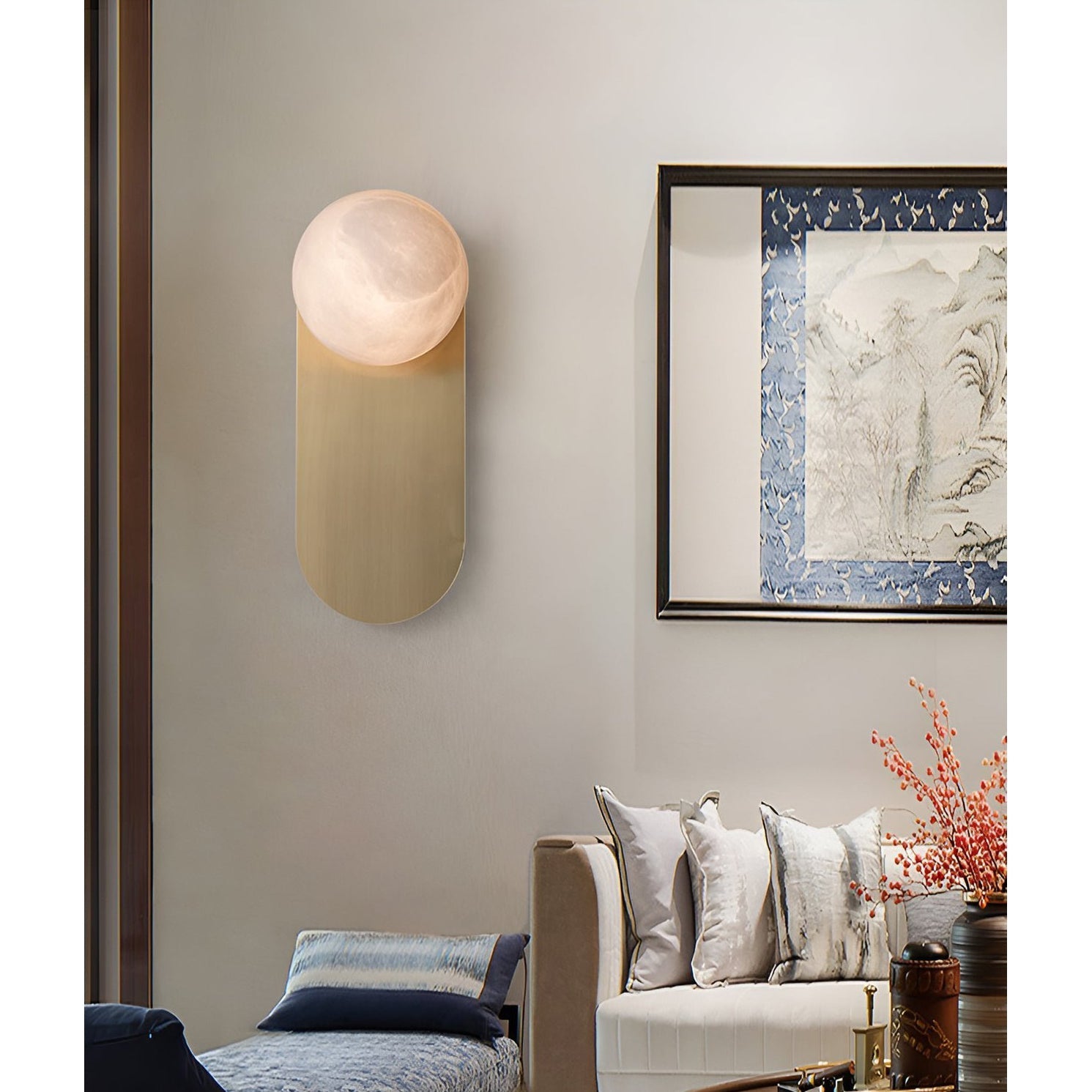 Adrion Modern Alabaster Metal Wall Lamp - Letslighting