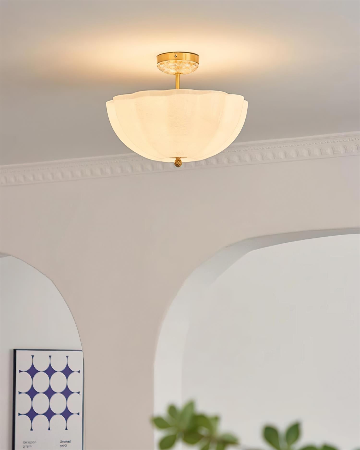Dylan Moderne Deckenleuchte aus Messing und Glas-Letslighting
