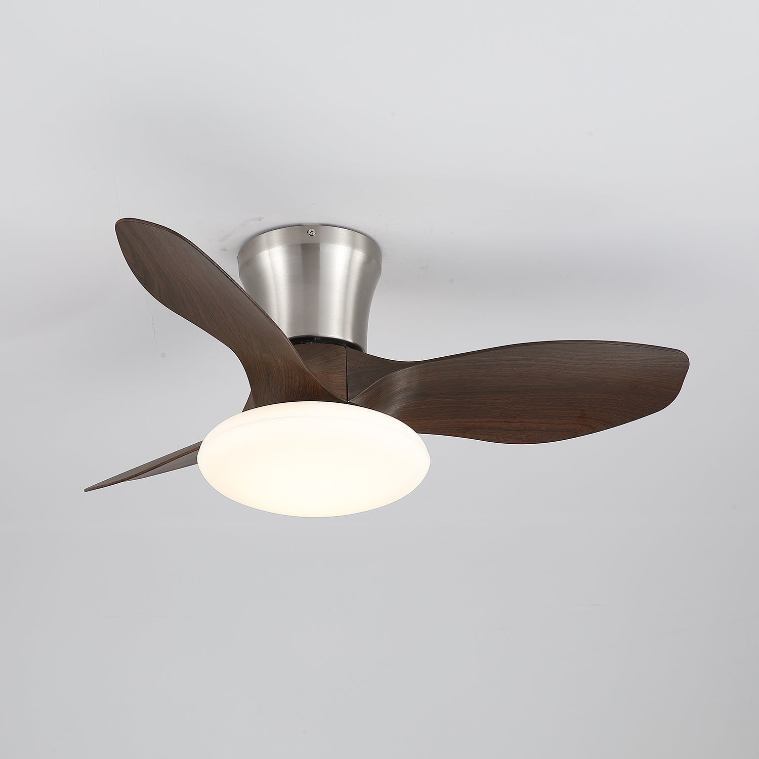 Velora Moderner Deckenventilator aus Holz mit Beleuchtung, Draufsicht
