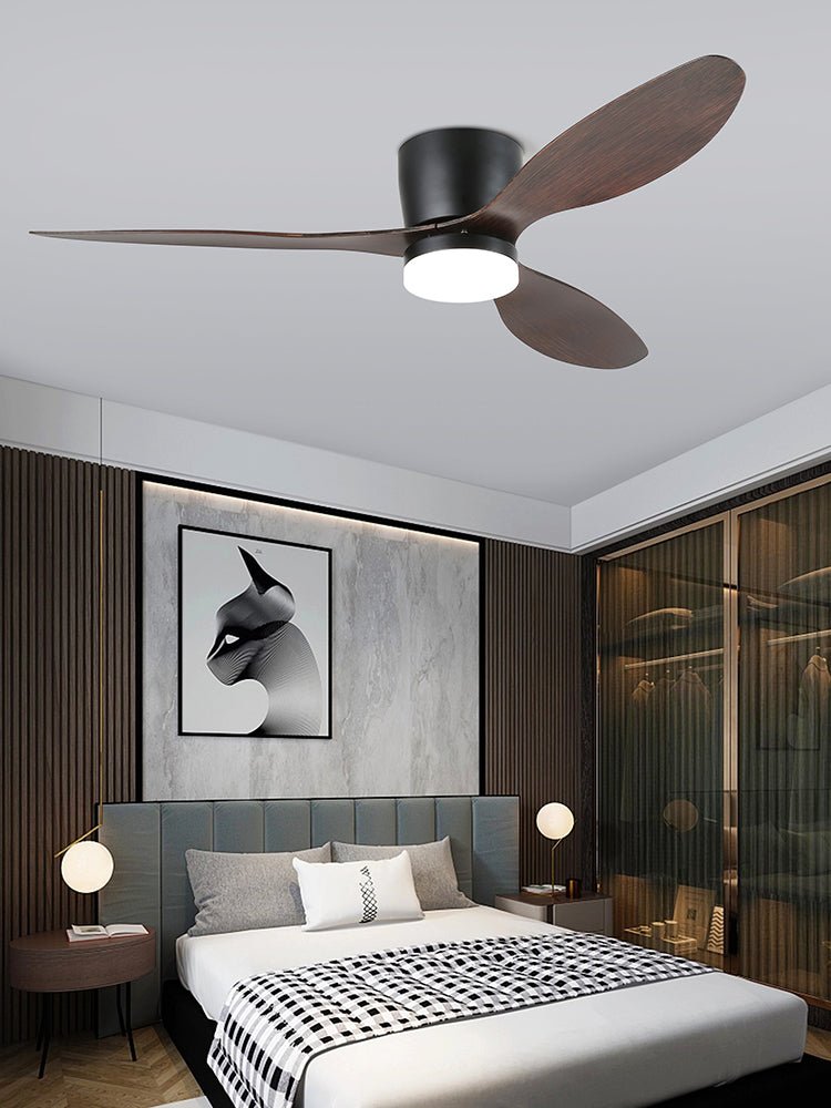 Seitenansicht der Knox Minimalistischen Deckenventilator-Leuchte.