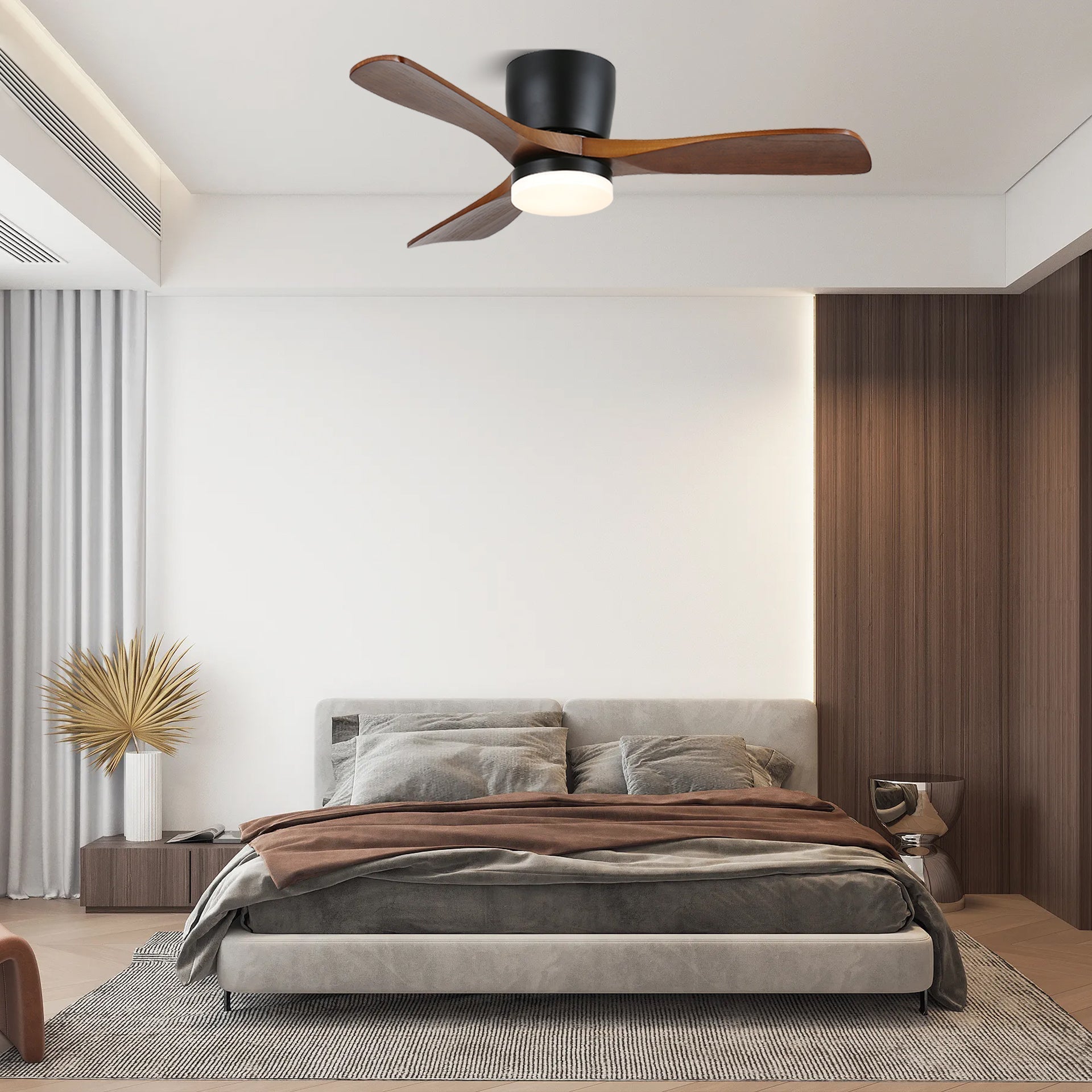 Brinor Deckenventilatorleuchte mit Holzflügeln