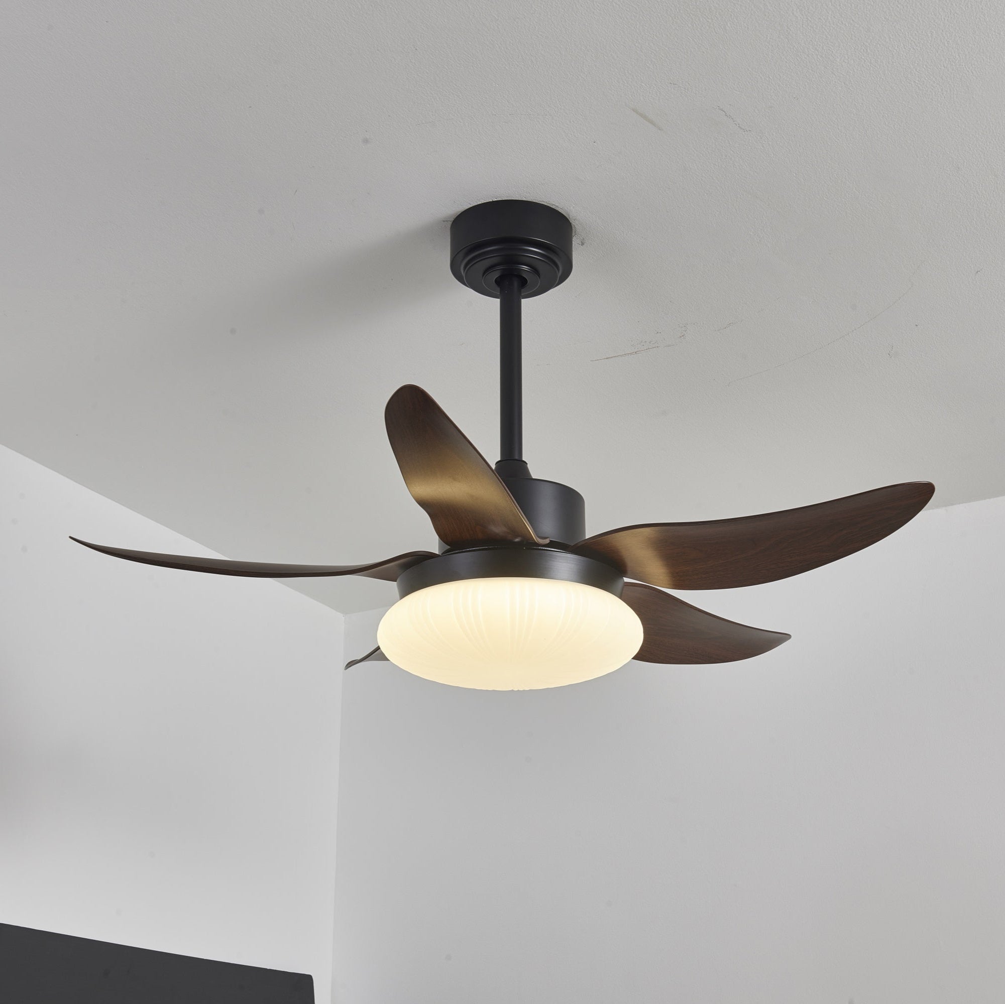 Zerith Deckenventilator mit Beleuchtung, Detail des Motors aus reinem Kupfer