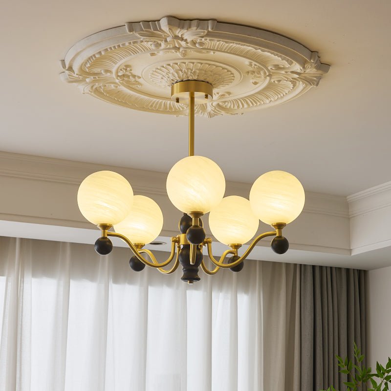 Ershaan Eleganter Vintage-Kronleuchter aus Messing und Holz-Letslighting