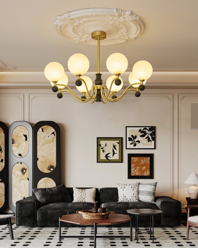 Ershaan Eleganter Vintage-Kronleuchter aus Messing und Holz-Letslighting