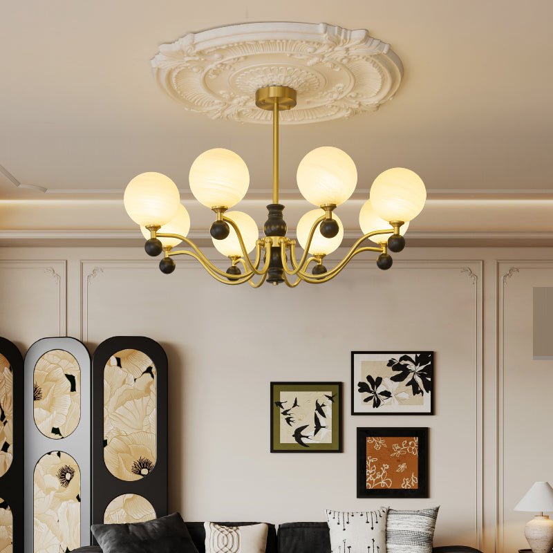 Ershaan Eleganter Vintage-Kronleuchter aus Messing und Holz-Letslighting