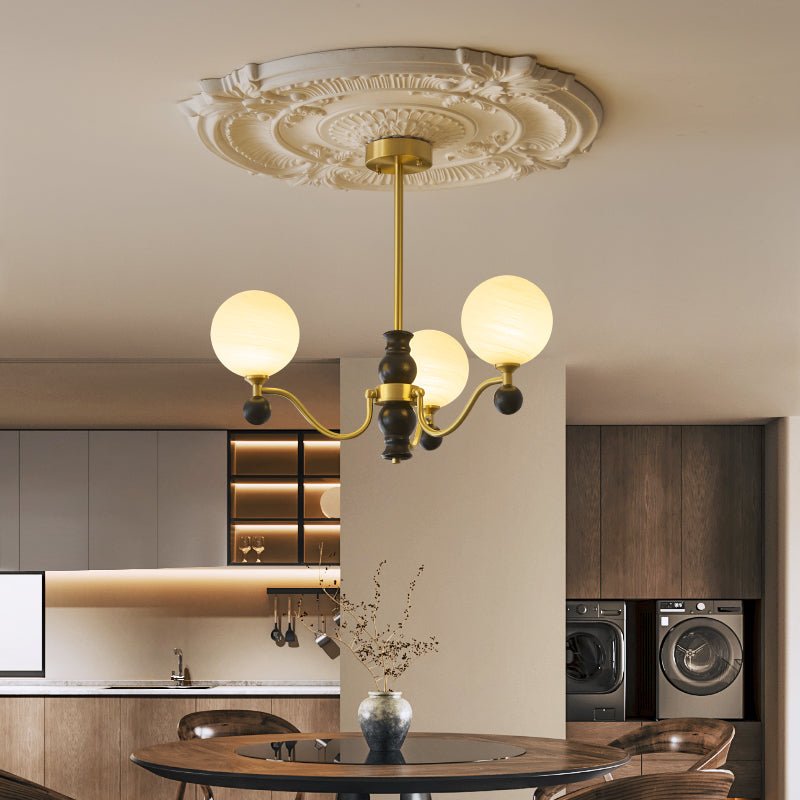 Ershaan Eleganter Vintage-Kronleuchter aus Messing und Holz-Letslighting