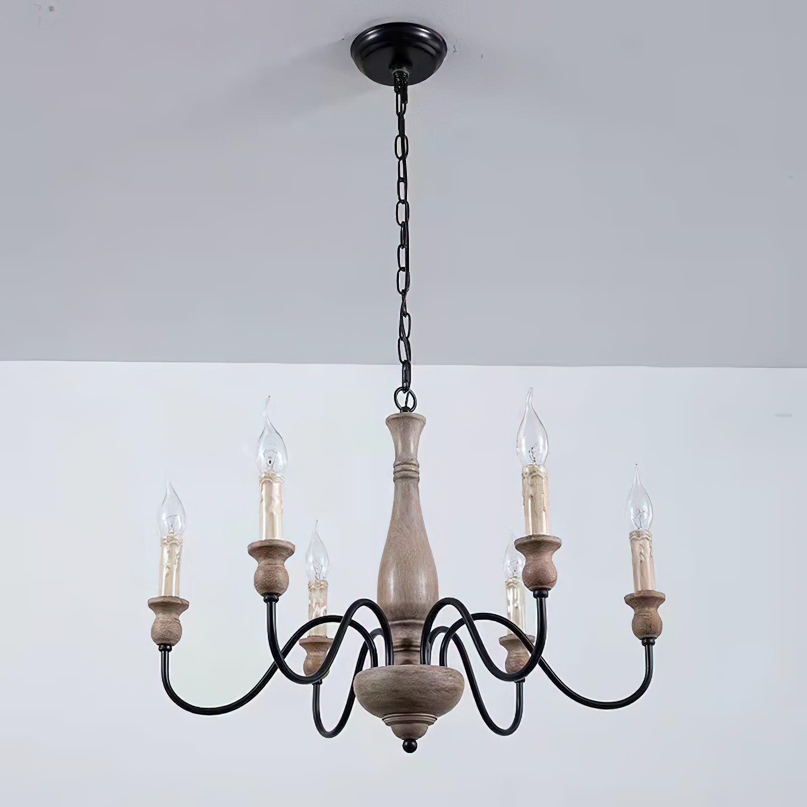 Afralia Modern Industrial Wooden Chandelier - Letslighting