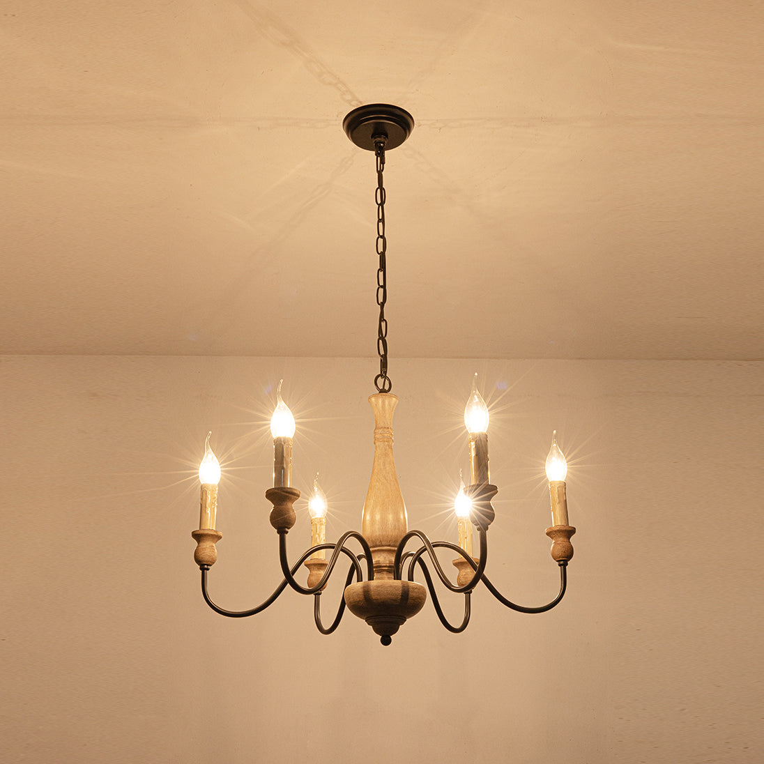 Afralia Modern Industrial Wooden Chandelier - Letslighting