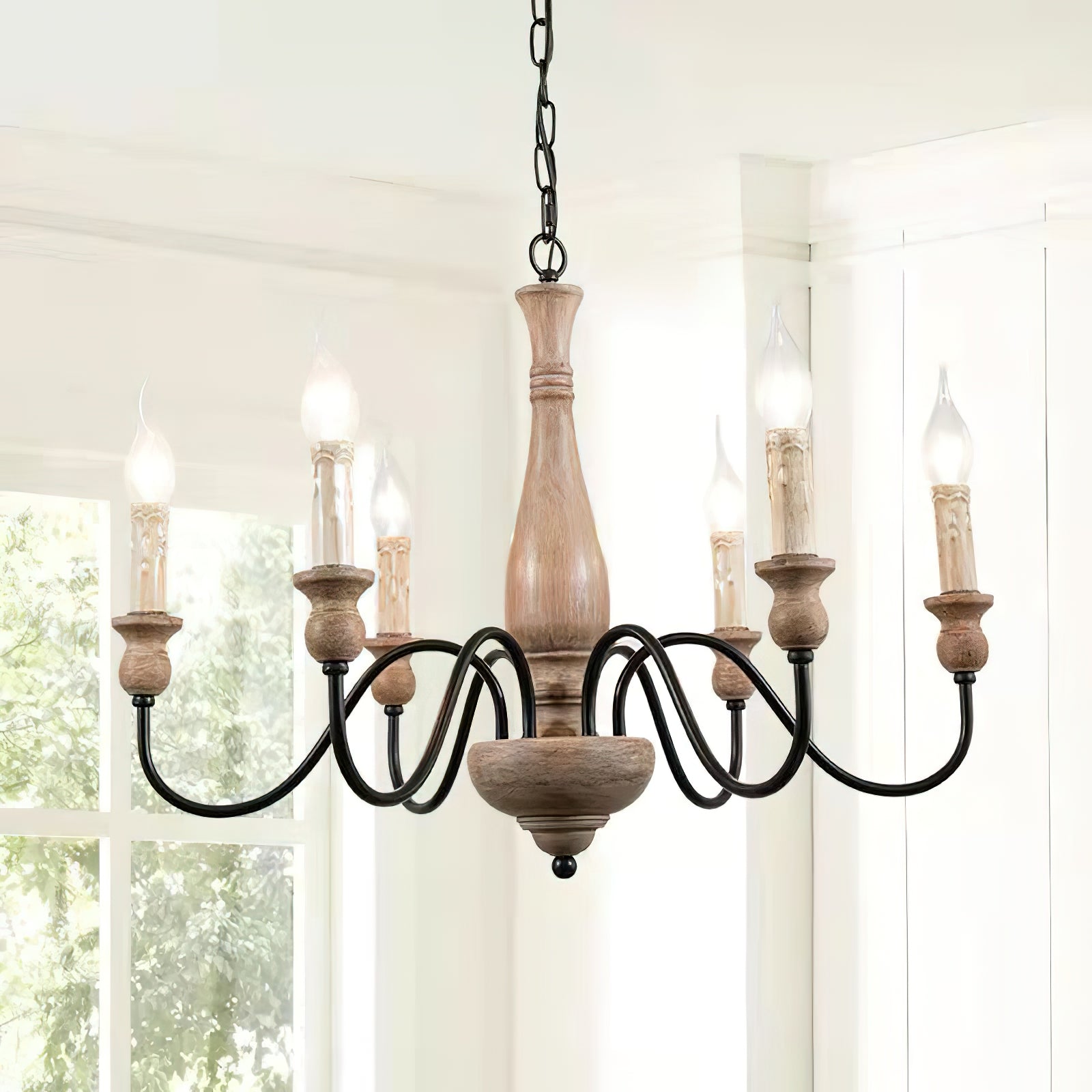 Afralia Modern Industrial Wooden Chandelier - Letslighting