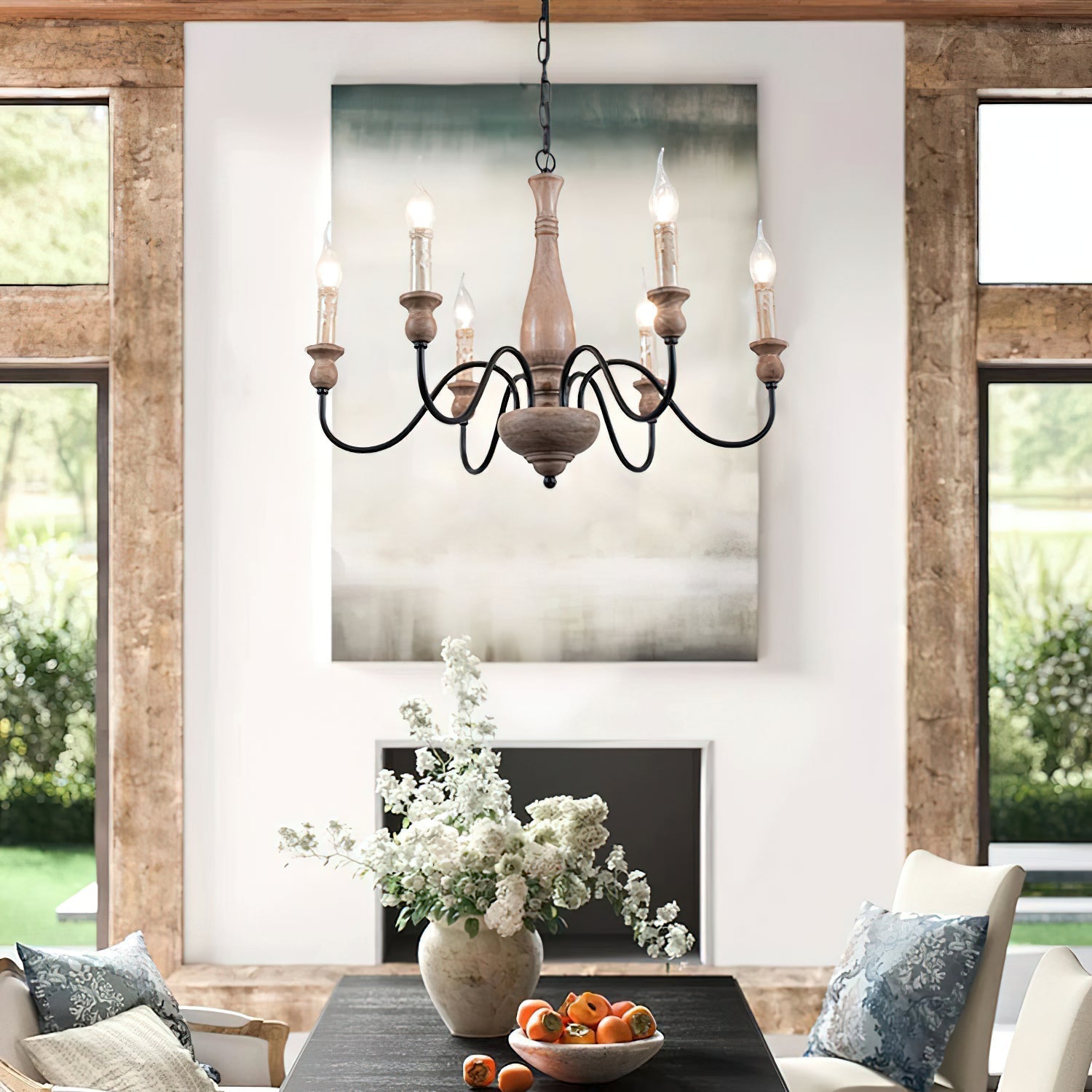 Afralia Modern Industrial Wooden Chandelier - Letslighting