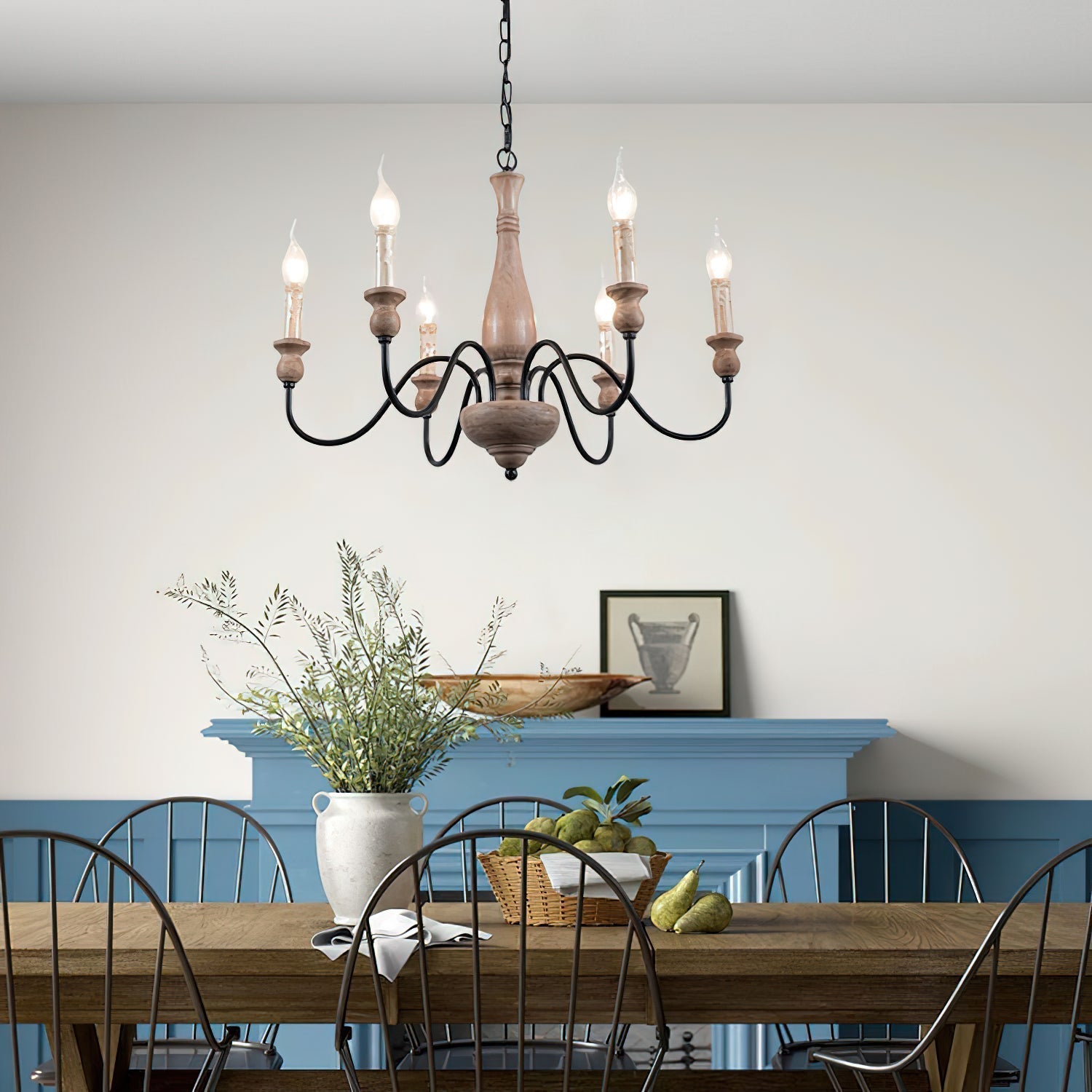Afralia Modern Industrial Wooden Chandelier - Letslighting