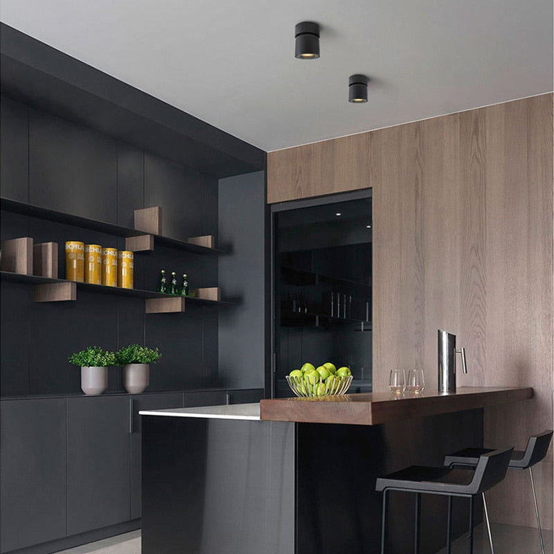 Aim Modern Zylinder LED Wandleuchte Schwarz/Weiß Flur