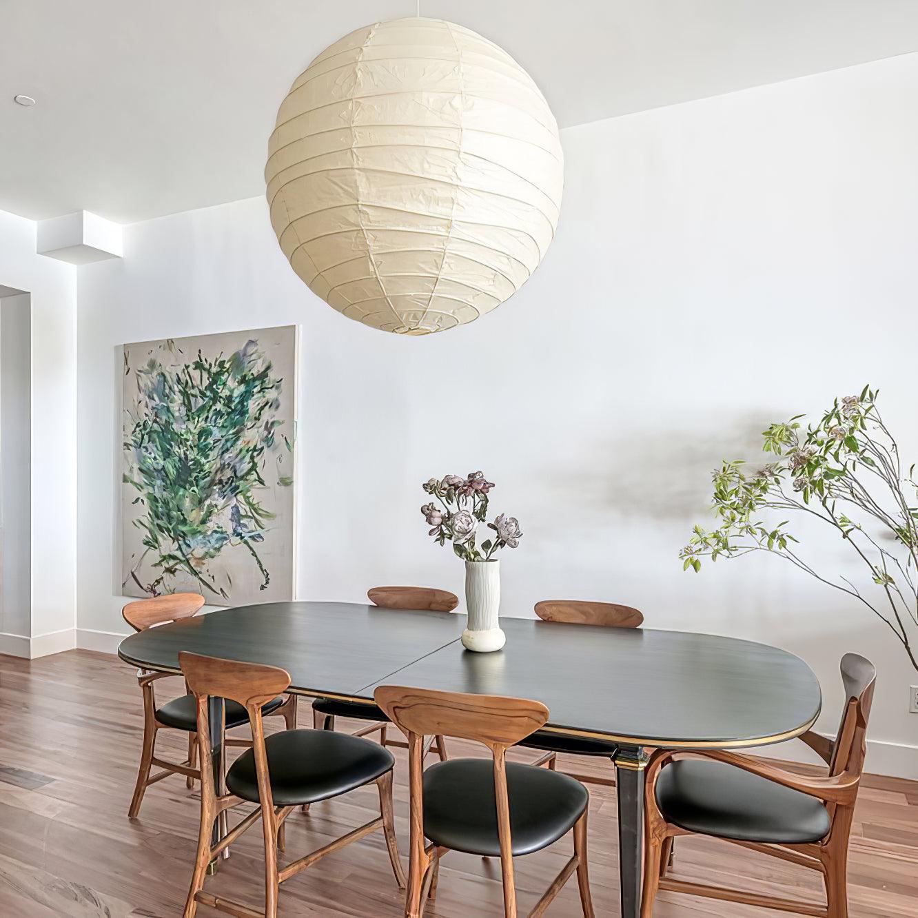 Luna Pendelleuchte mit japanischem Papier-Globus