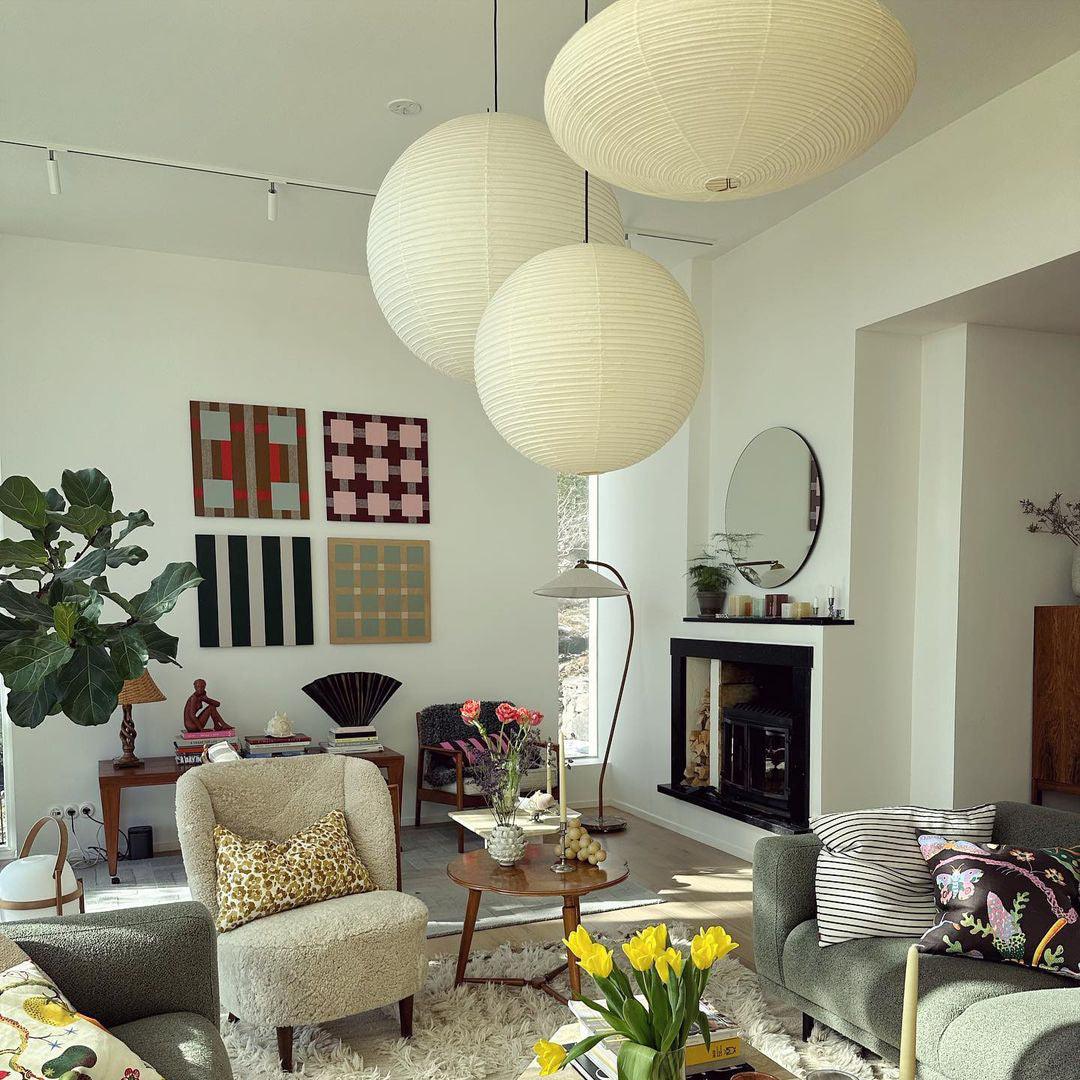 Washi Paper Round Series Pendant Lamp - Blowlighting