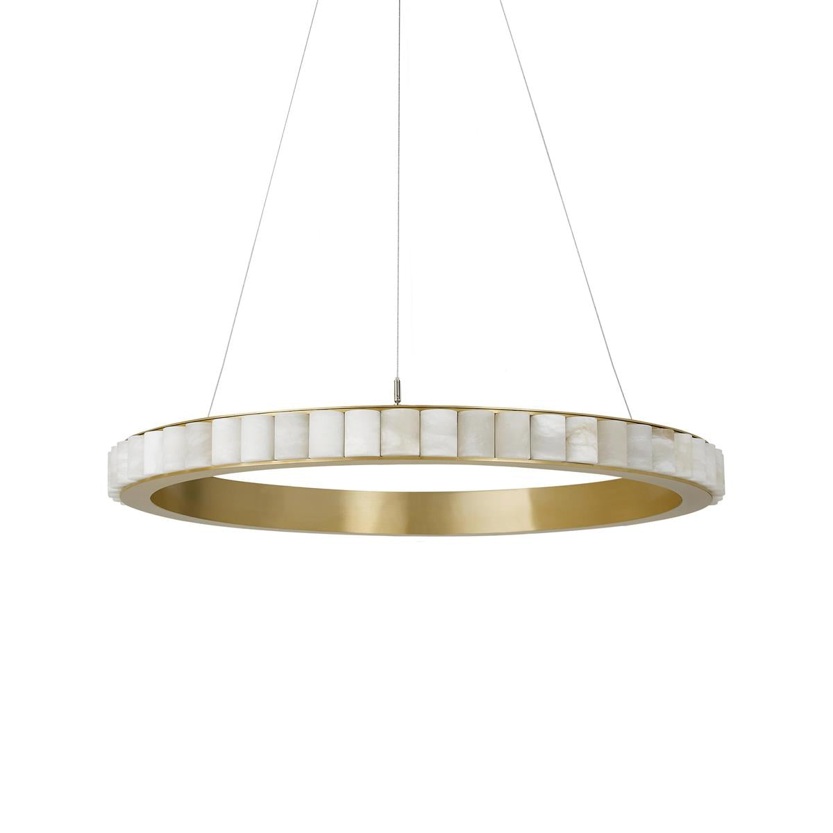 Orion Double Ring Alabaster Chandelier - Neutralighting