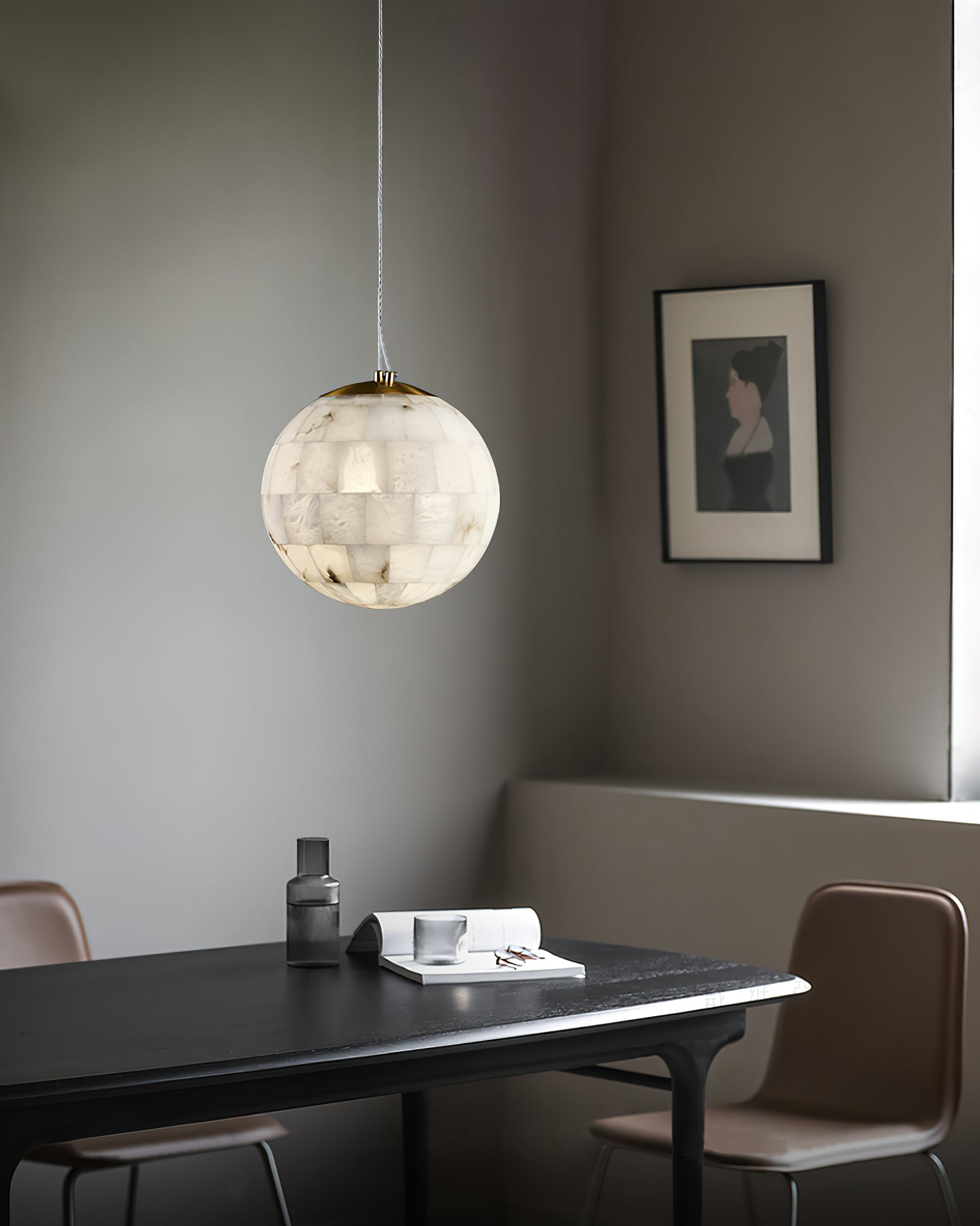 Fljotuvye Modern Ball Alabaster Pendant Light - Letslighting