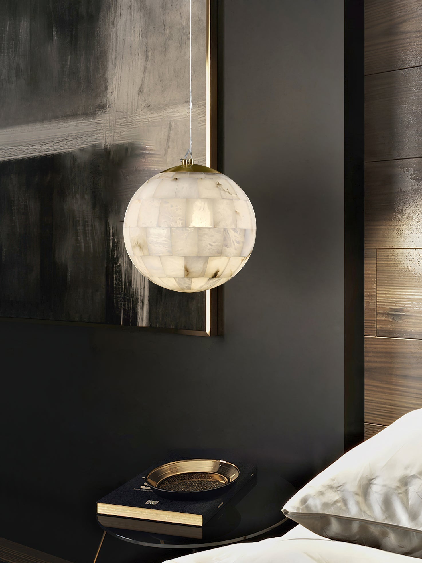 Fljotuvye Modern Ball Alabaster Pendant Light - Letslighting
