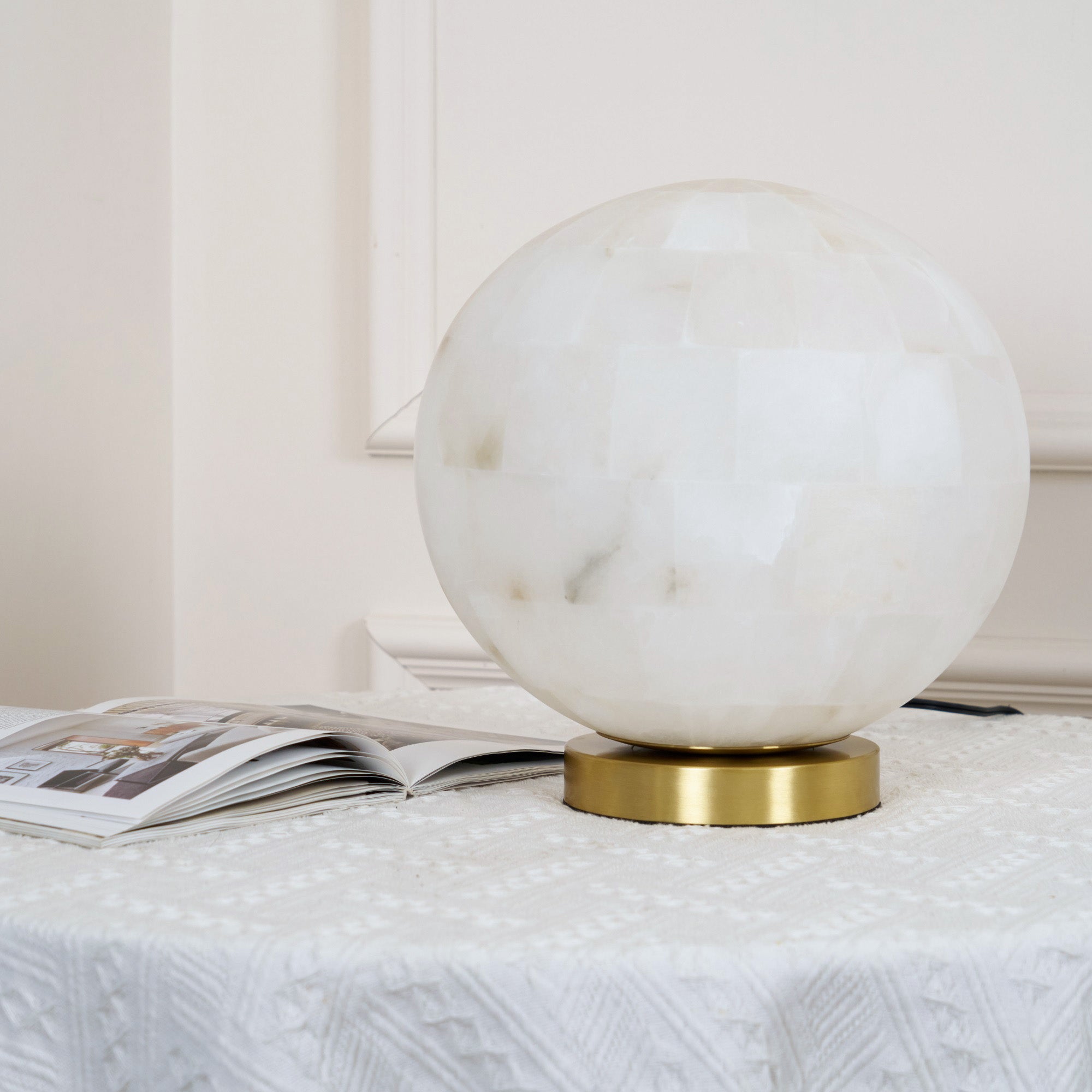 Alabaster Ball Table Lamp - Letslighting