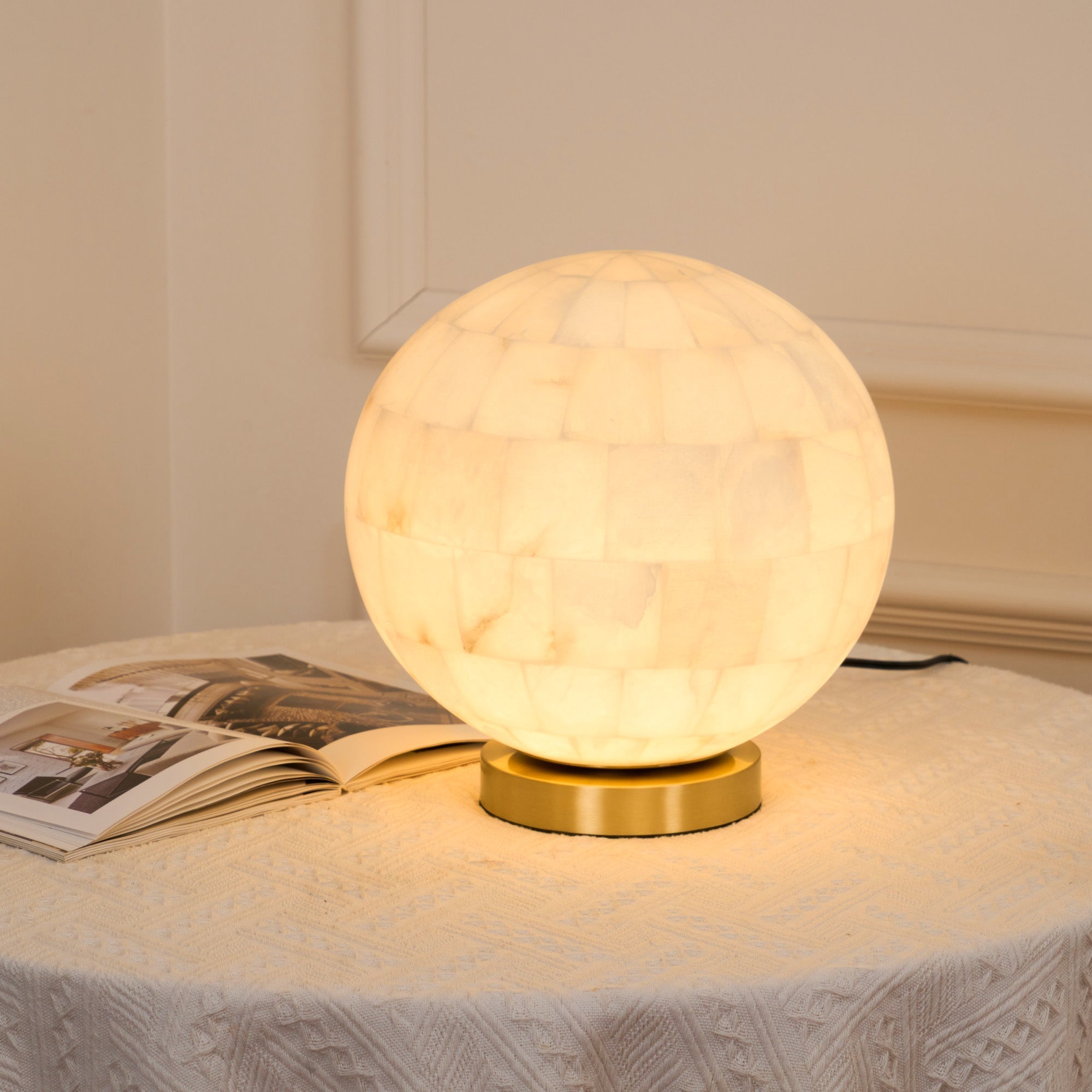 Alabaster Ball Table Lamp - Letslighting