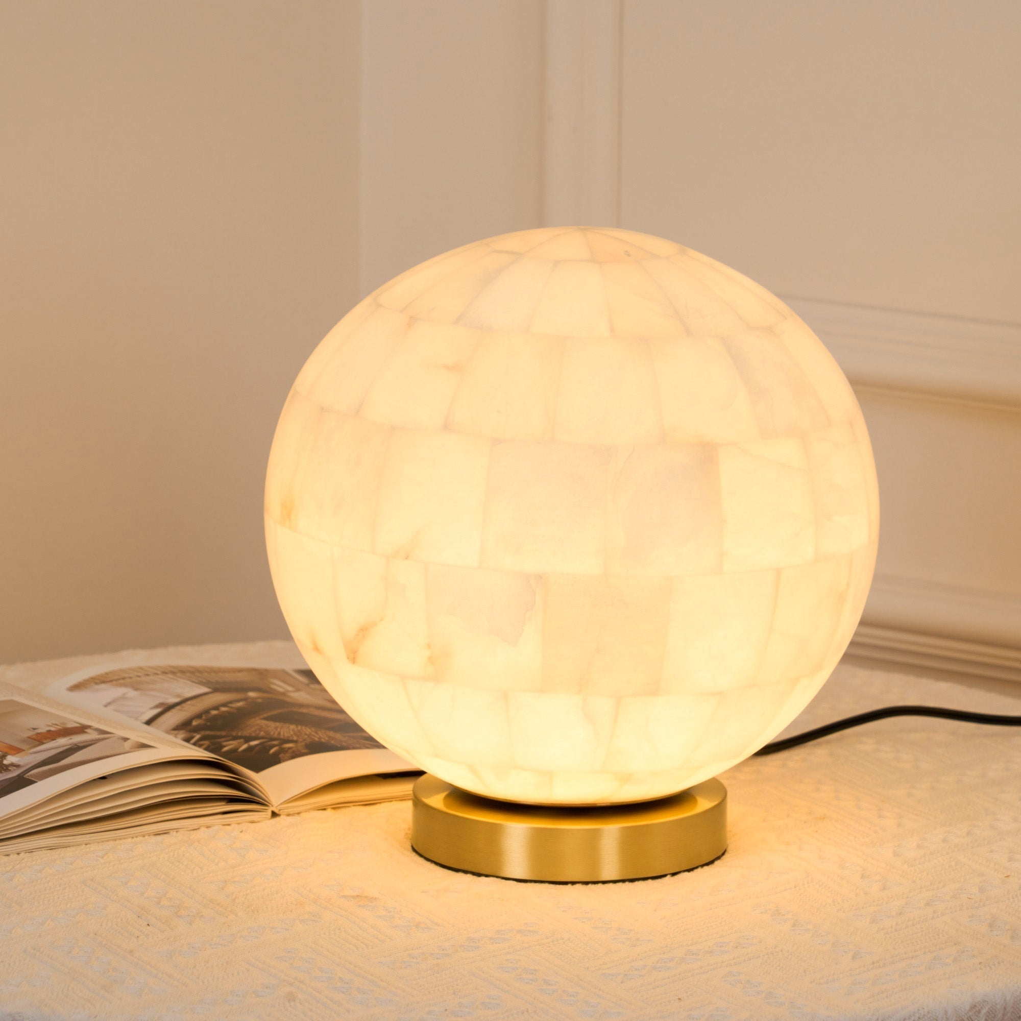 Alabaster Ball Table Lamp - Letslighting
