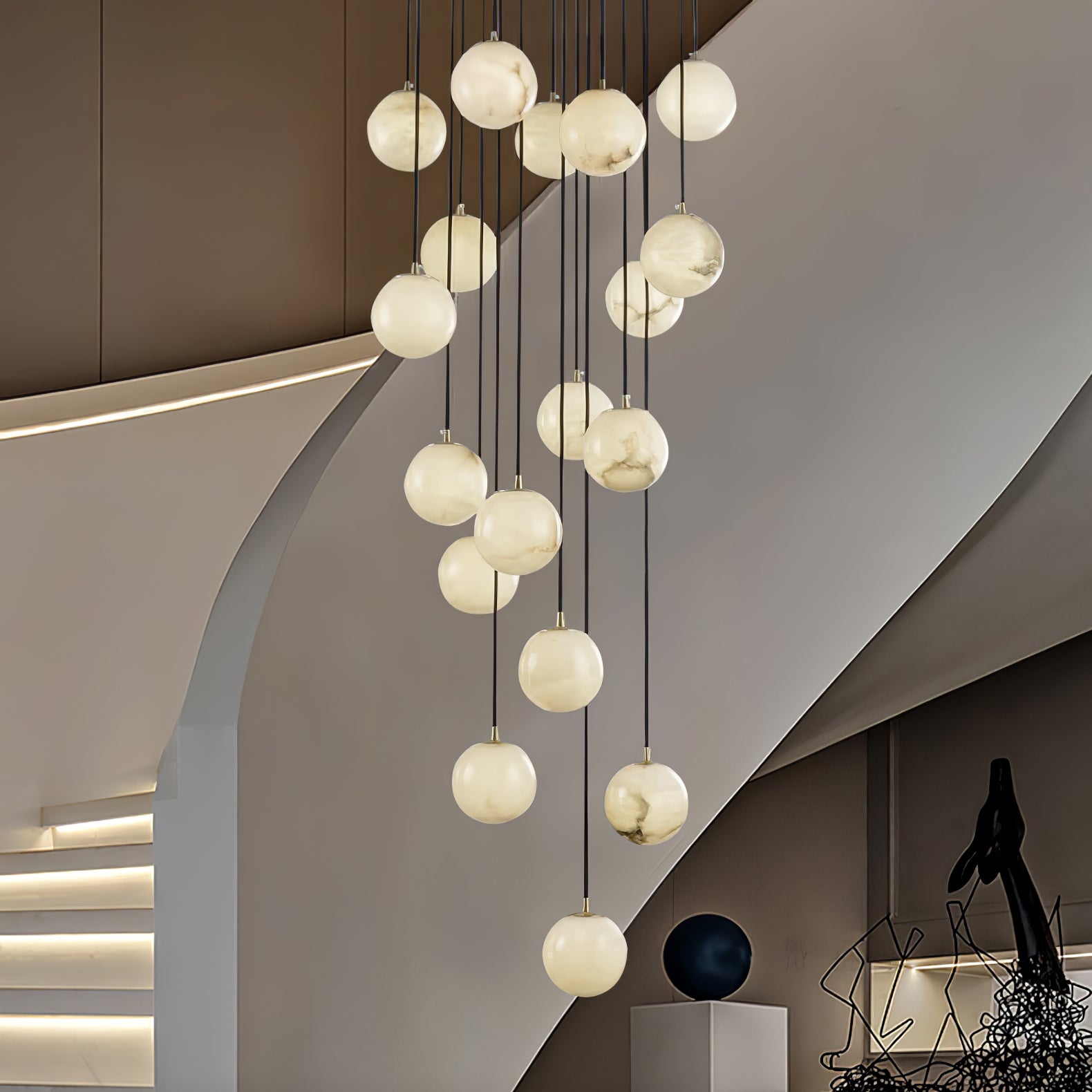Gloruvye Balls Modern Cluster Metal Chandelier - Letslighting