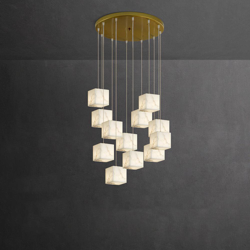 Eurraeel Alabaster Spiral Chandelier - Neutralighting