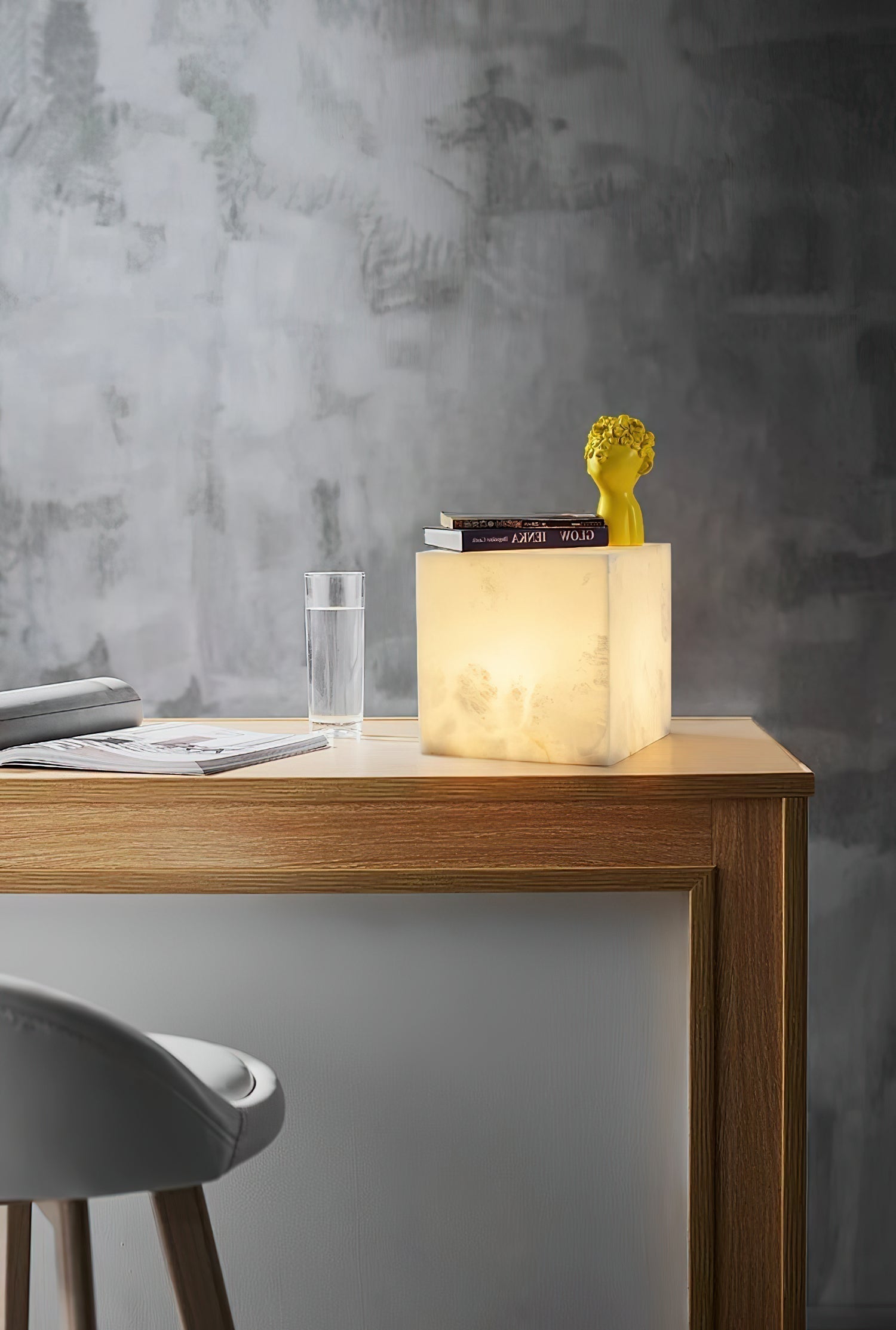 Alabaster Cubic Table Lamp - Letslighting