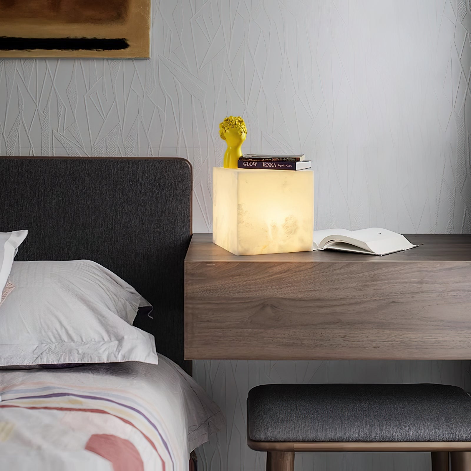 Alabaster Cubic Table Lamp - Letslighting