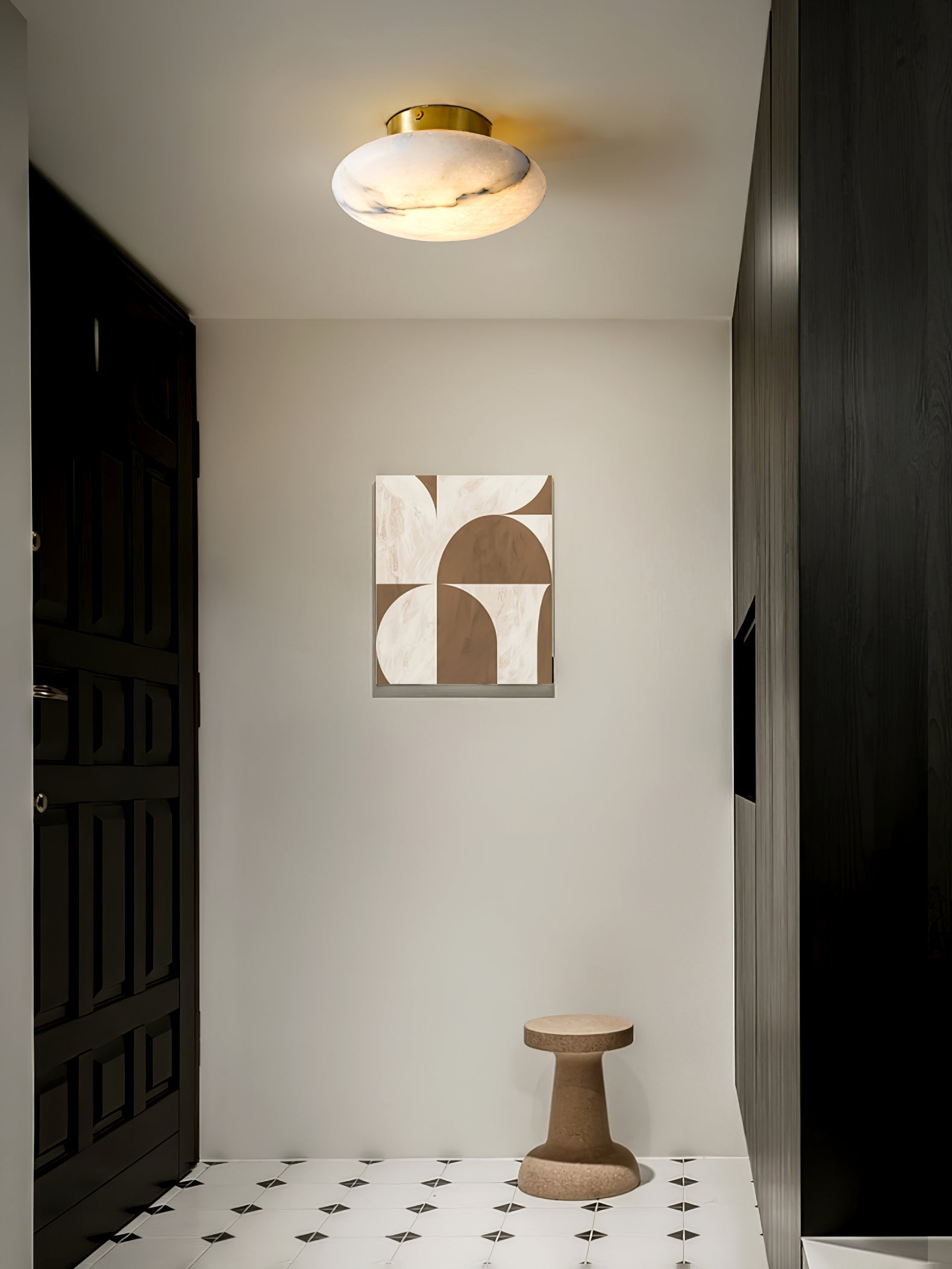 Vanorara Minimalist Alabaster Flush Mount Light - Neutralighting