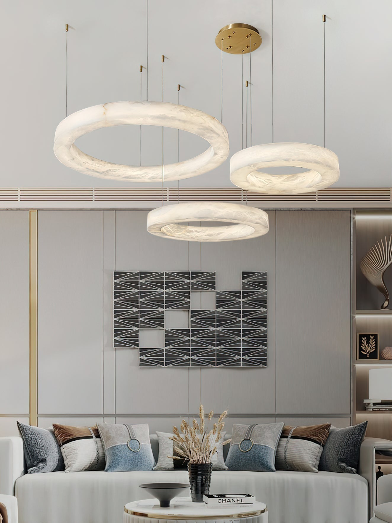 Plotuvyn Postmodern Luxury Ring Alabaster Chandelier - Letslighting