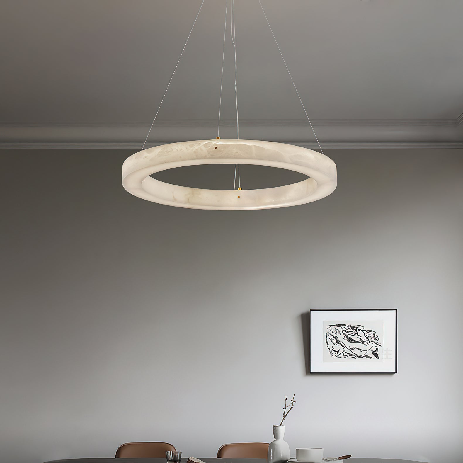 Plotuvyn Postmodern Luxury Ring Alabaster Chandelier - Letslighting
